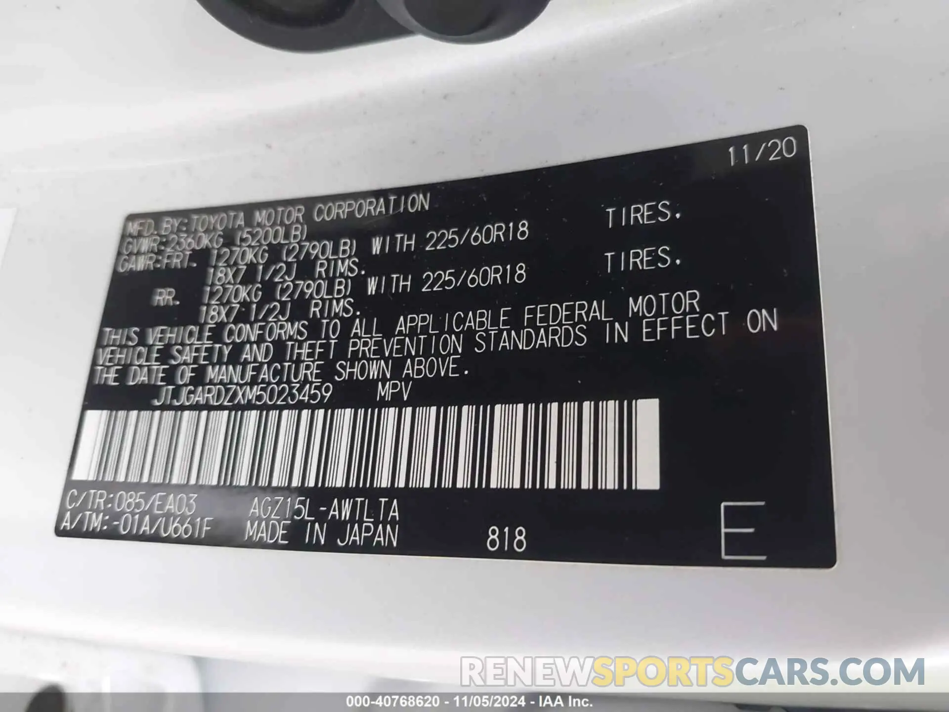 9 Фотография поврежденного автомобиля JTJGARDZXM5023459 LEXUS NX 300 2021