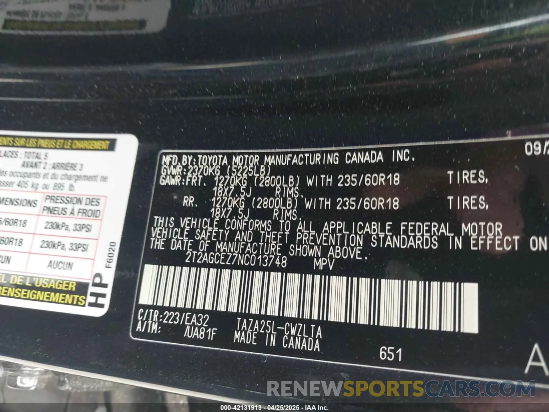 9 Photograph of a damaged car 2T2AGCEZ7NC013748 LEXUS NX 350 2022