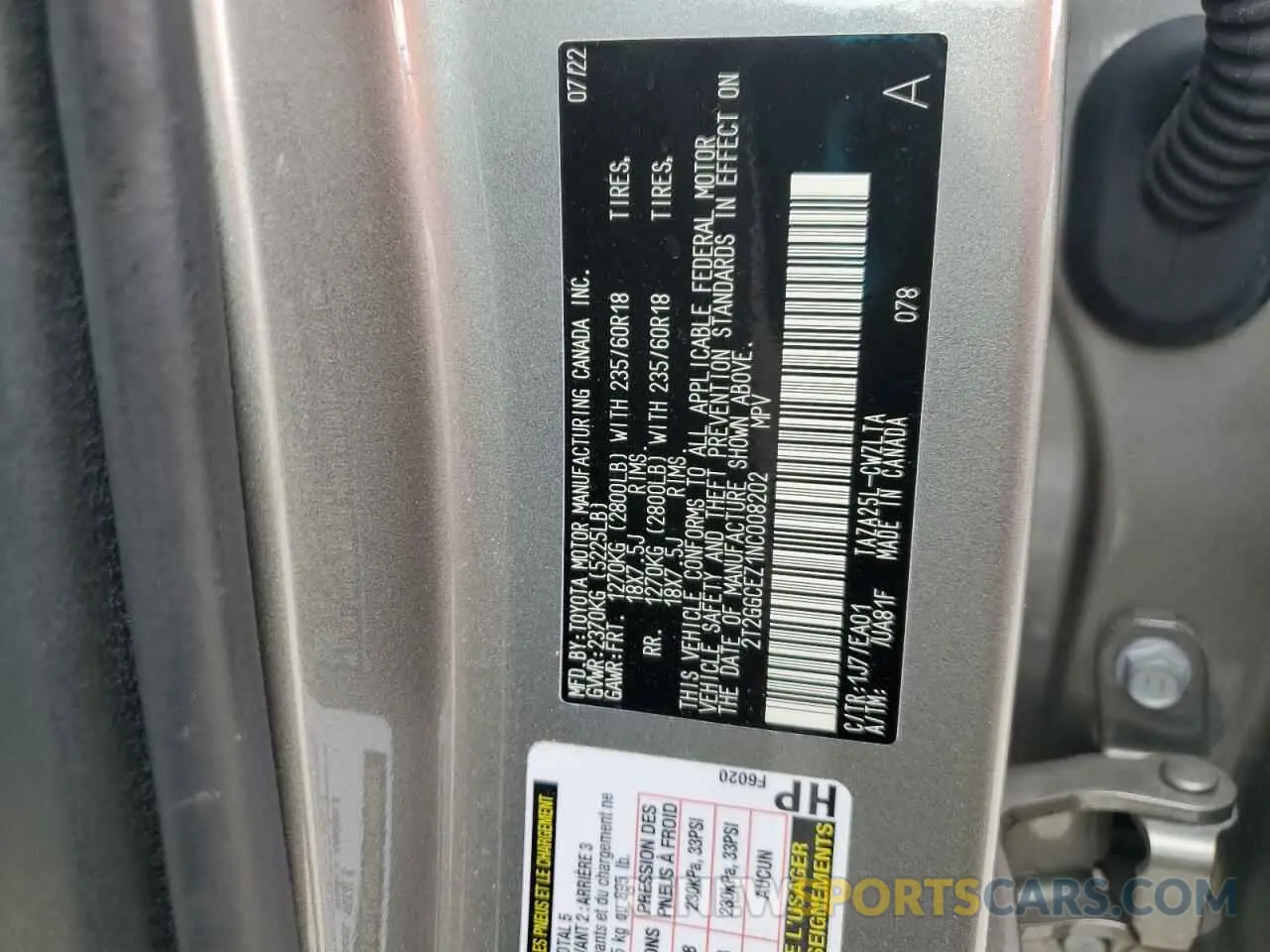 13 Photograph of a damaged car 2T2GGCEZ1NC008202 LEXUS NX 350 2022