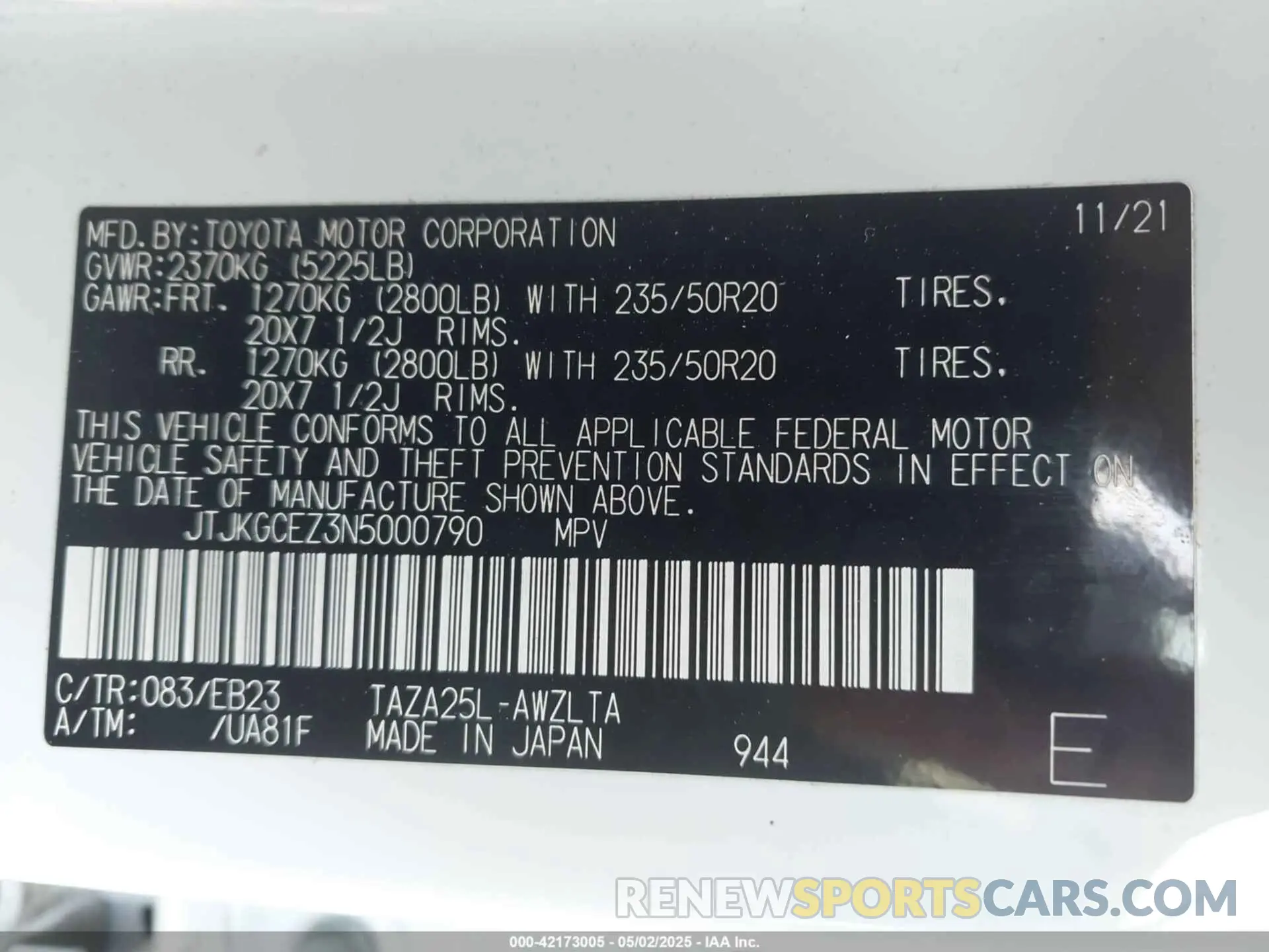 9 Photograph of a damaged car JTJKGCEZ3N5000790 LEXUS NX 350 2022
