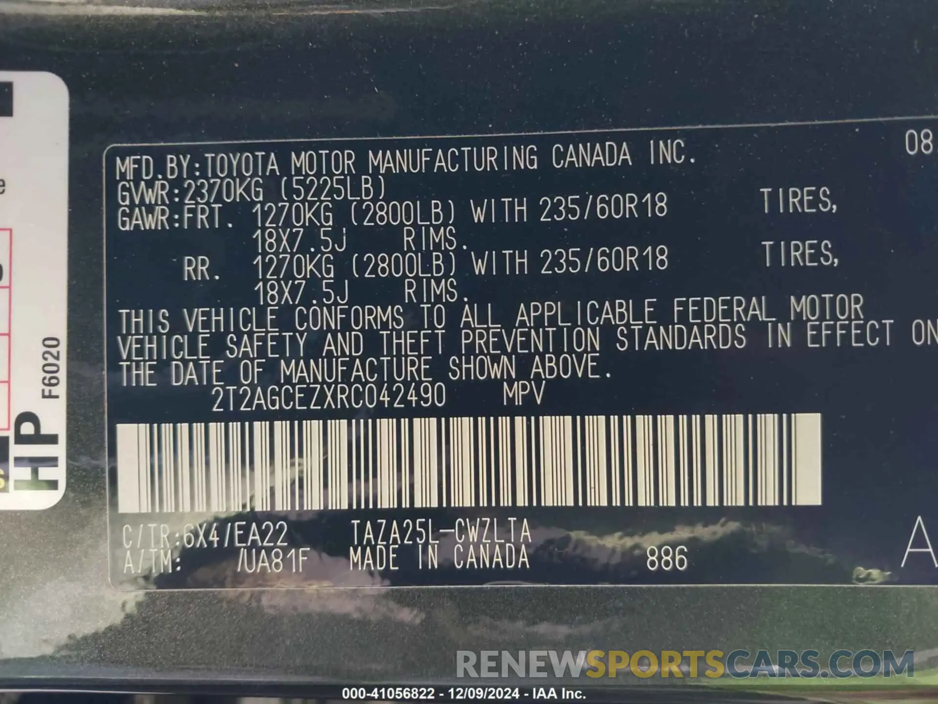 9 Фотография поврежденного автомобиля 2T2AGCEZXRC042490 LEXUS NX 350 2024