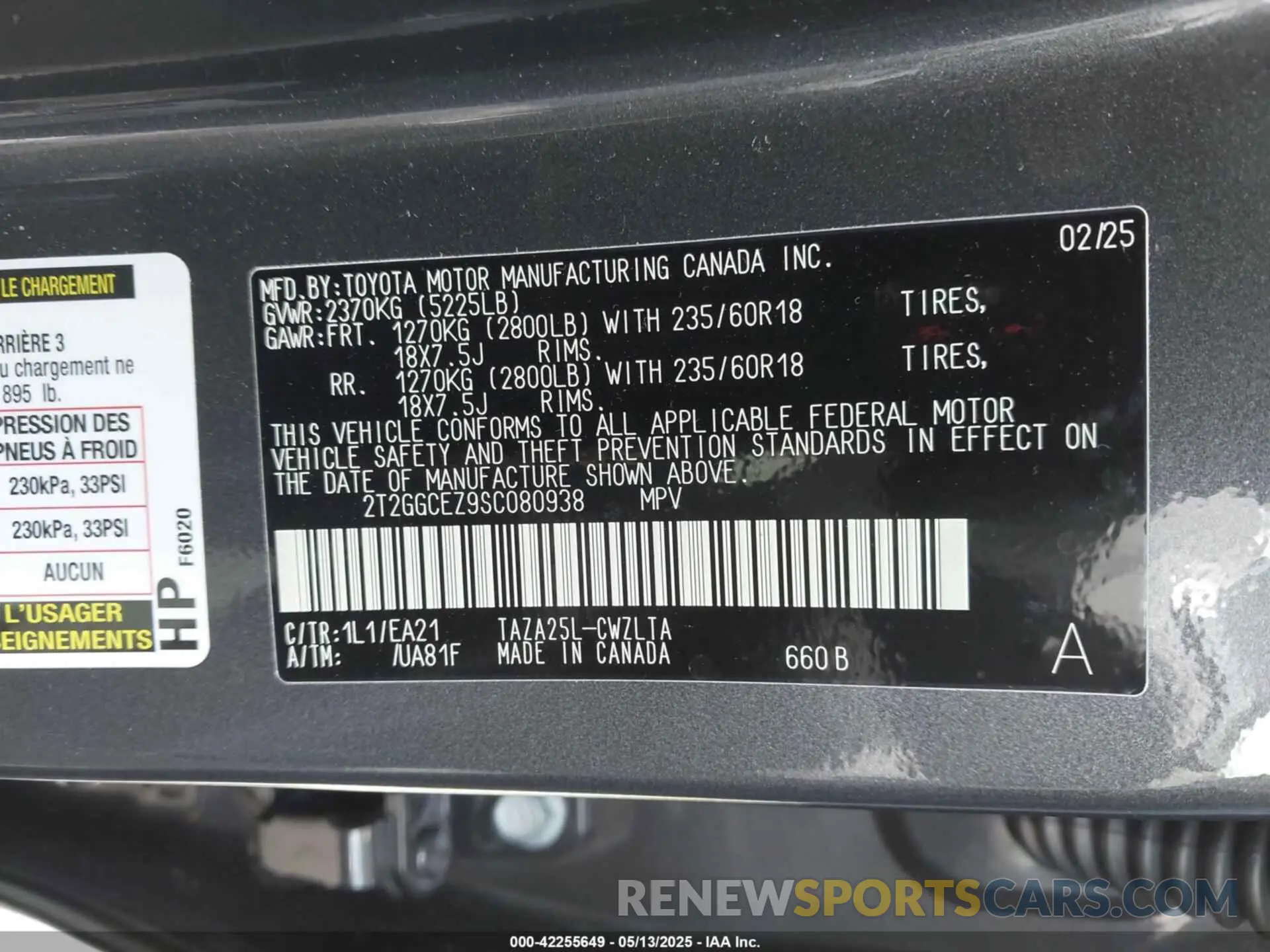 9 Фотография поврежденного автомобиля 2T2GGCEZ9SC080938 LEXUS NX 350 2025