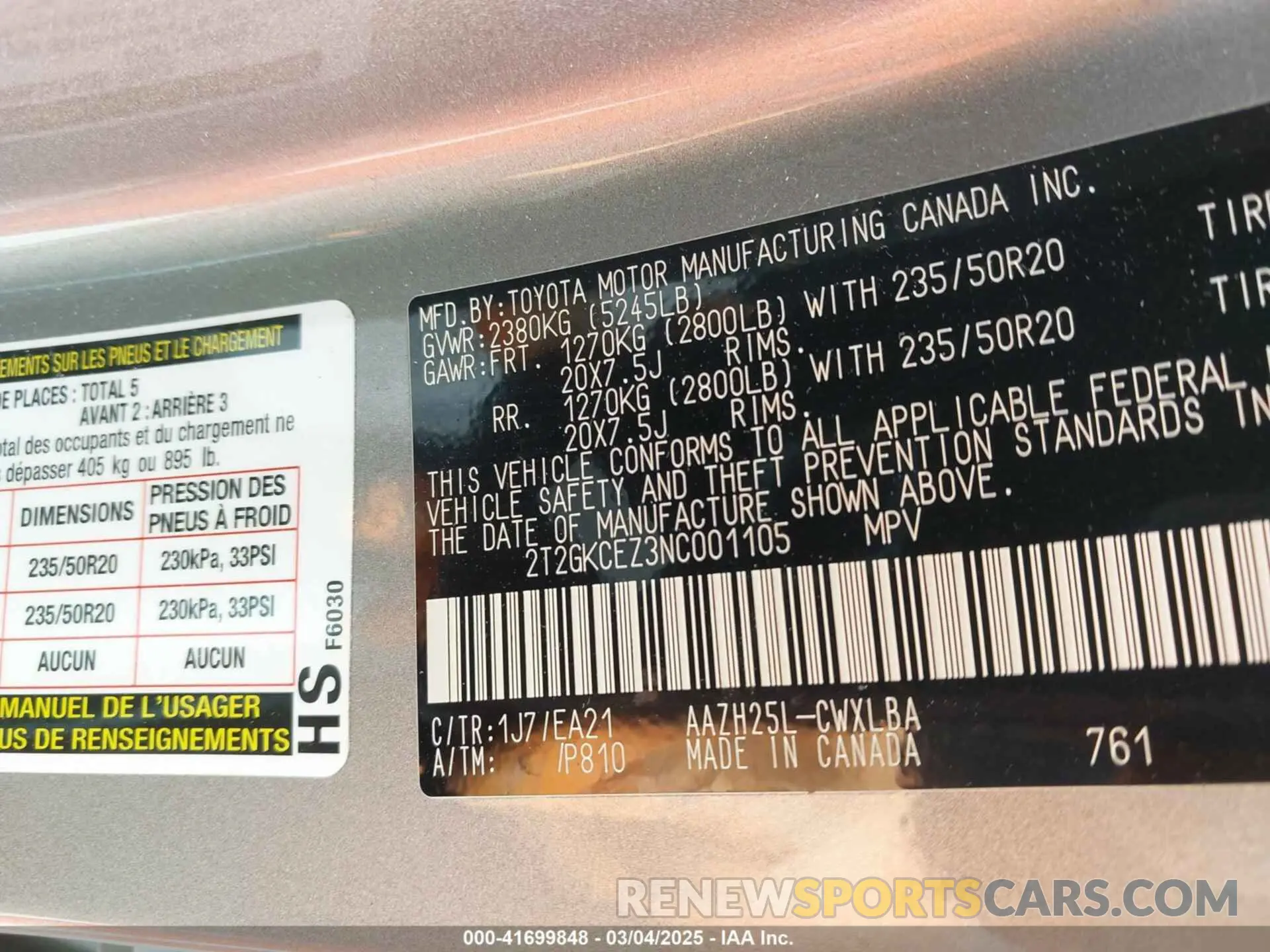 9 Фотография поврежденного автомобиля 2T2GKCEZ3NC001105 LEXUS NX 350H 2022