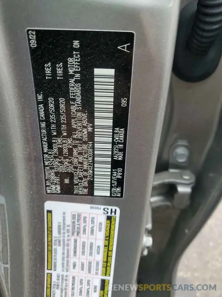 14 Photograph of a damaged car 2T2GKCEZ4NC008144 LEXUS NX 350H 2022