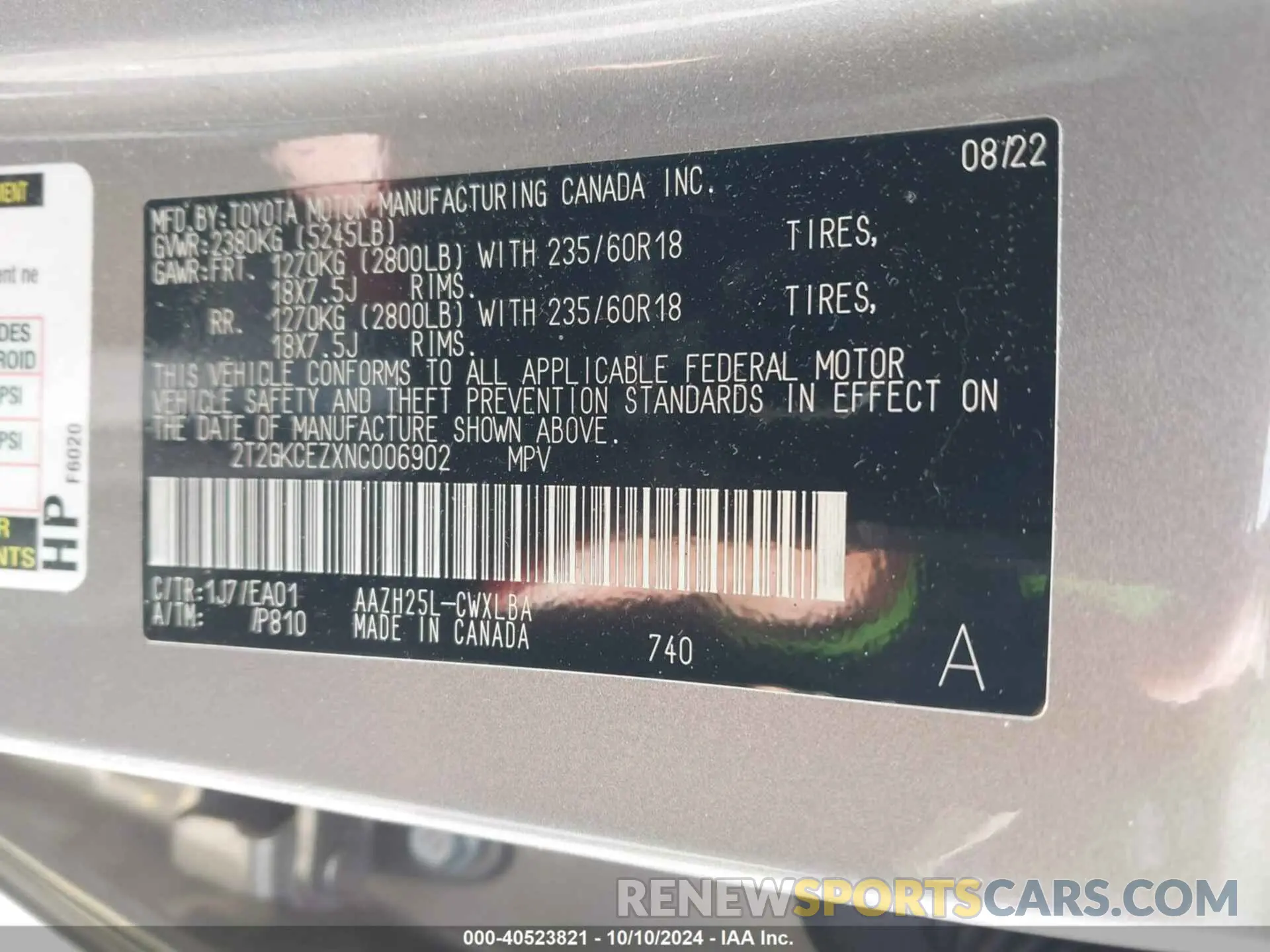 9 Фотография поврежденного автомобиля 2T2GKCEZXNC006902 LEXUS NX 350H 2022