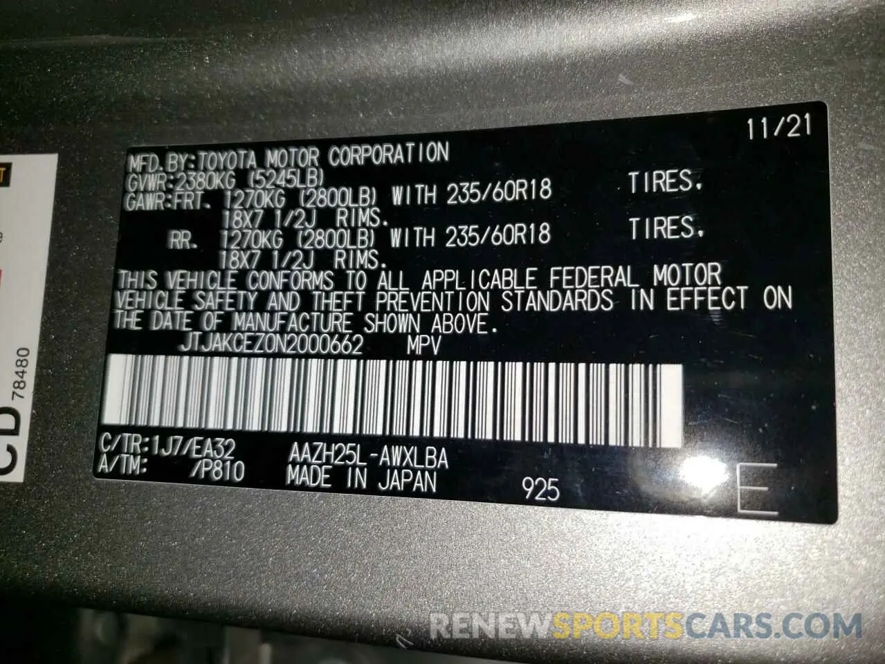 15 Photograph of a damaged car JTJAKCEZ0N2000662 LEXUS NX 350H 2022