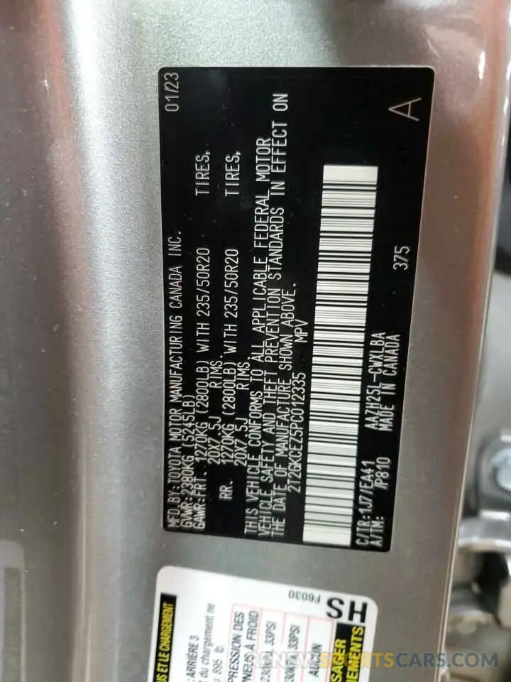 13 Photograph of a damaged car 2T2GKCEZ5PC012335 LEXUS NX 350H 2023