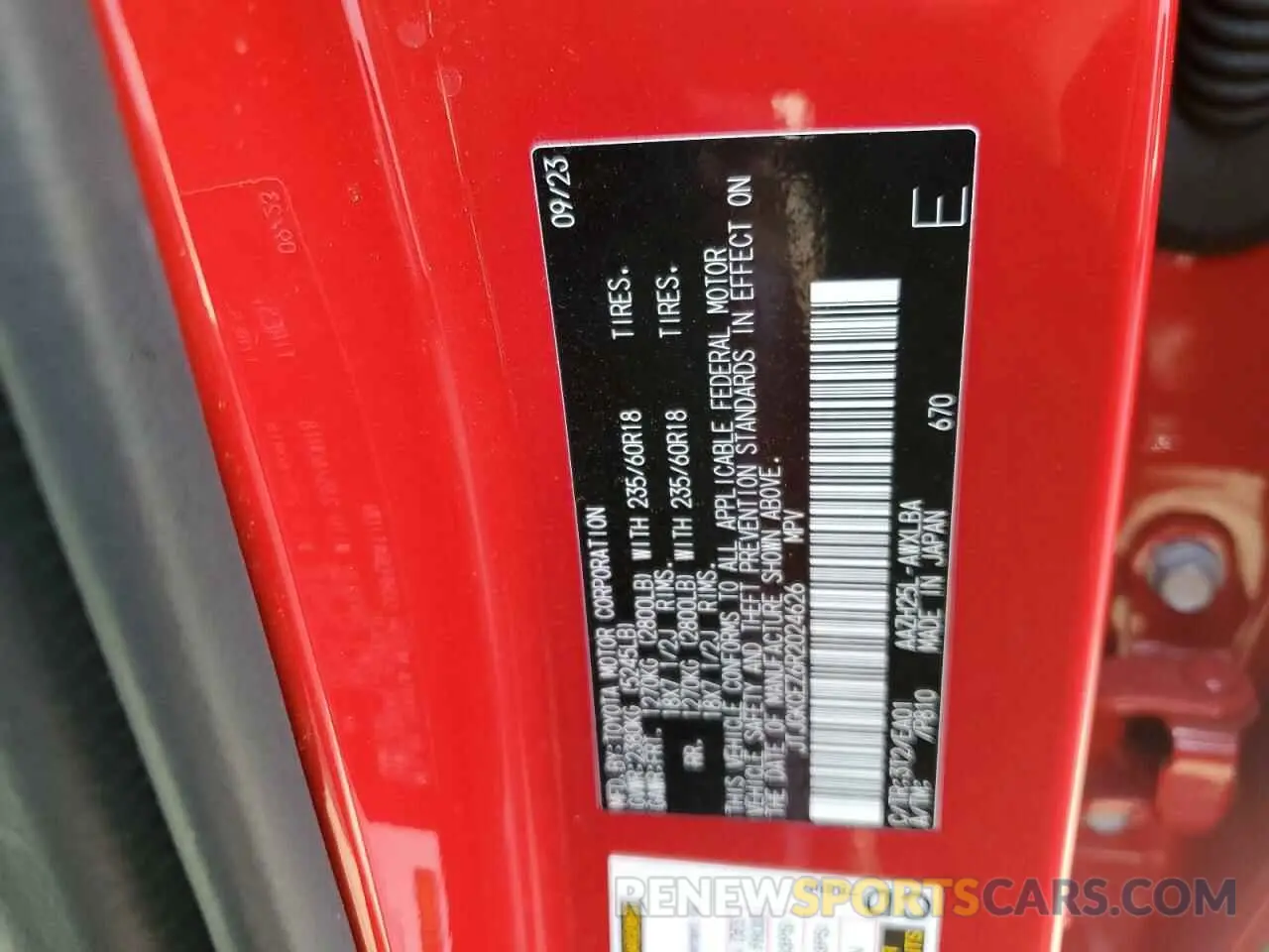 13 Photograph of a damaged car JTJGKCEZ6R2024626 LEXUS NX 350H 2024