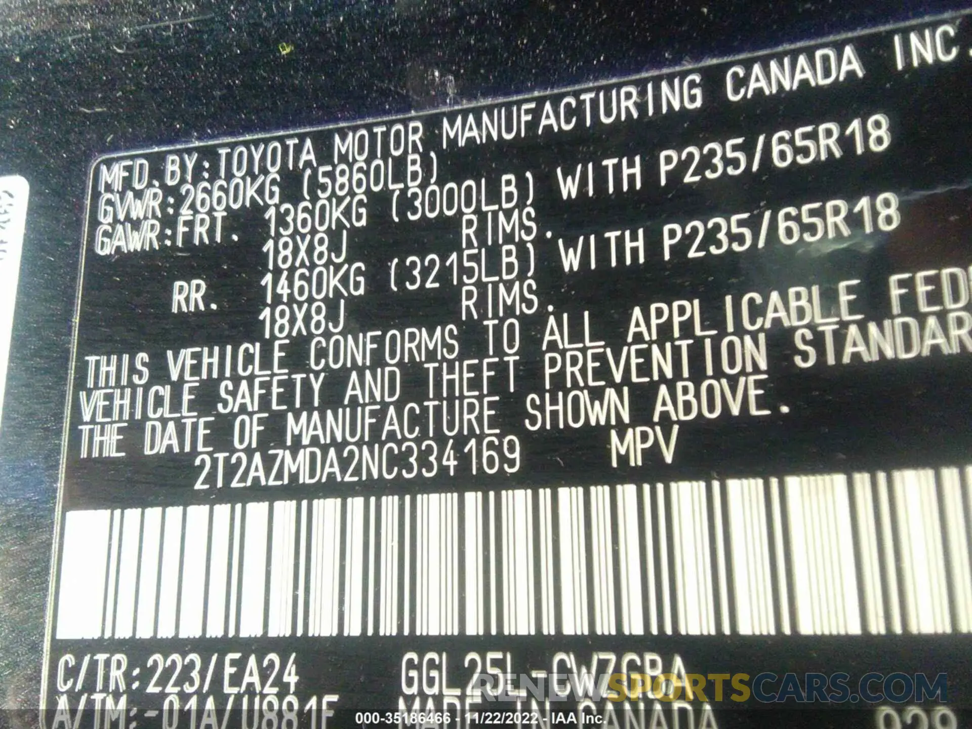9 Photograph of a damaged car 2T2AZMDA2NC334169 LEXUS RX 2022