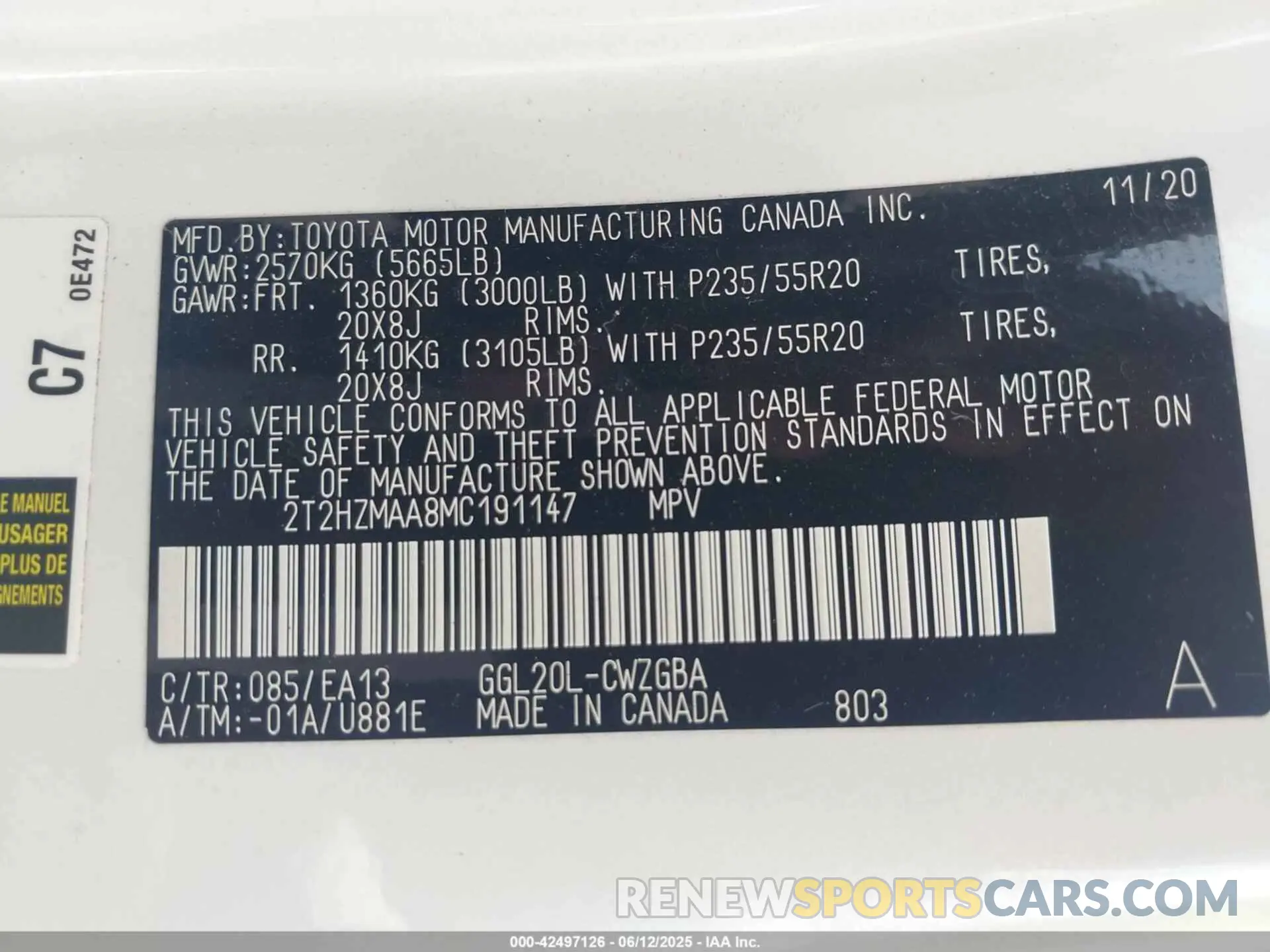9 Photograph of a damaged car 2T2HZMAA8MC191147 LEXUS RX 350 2021