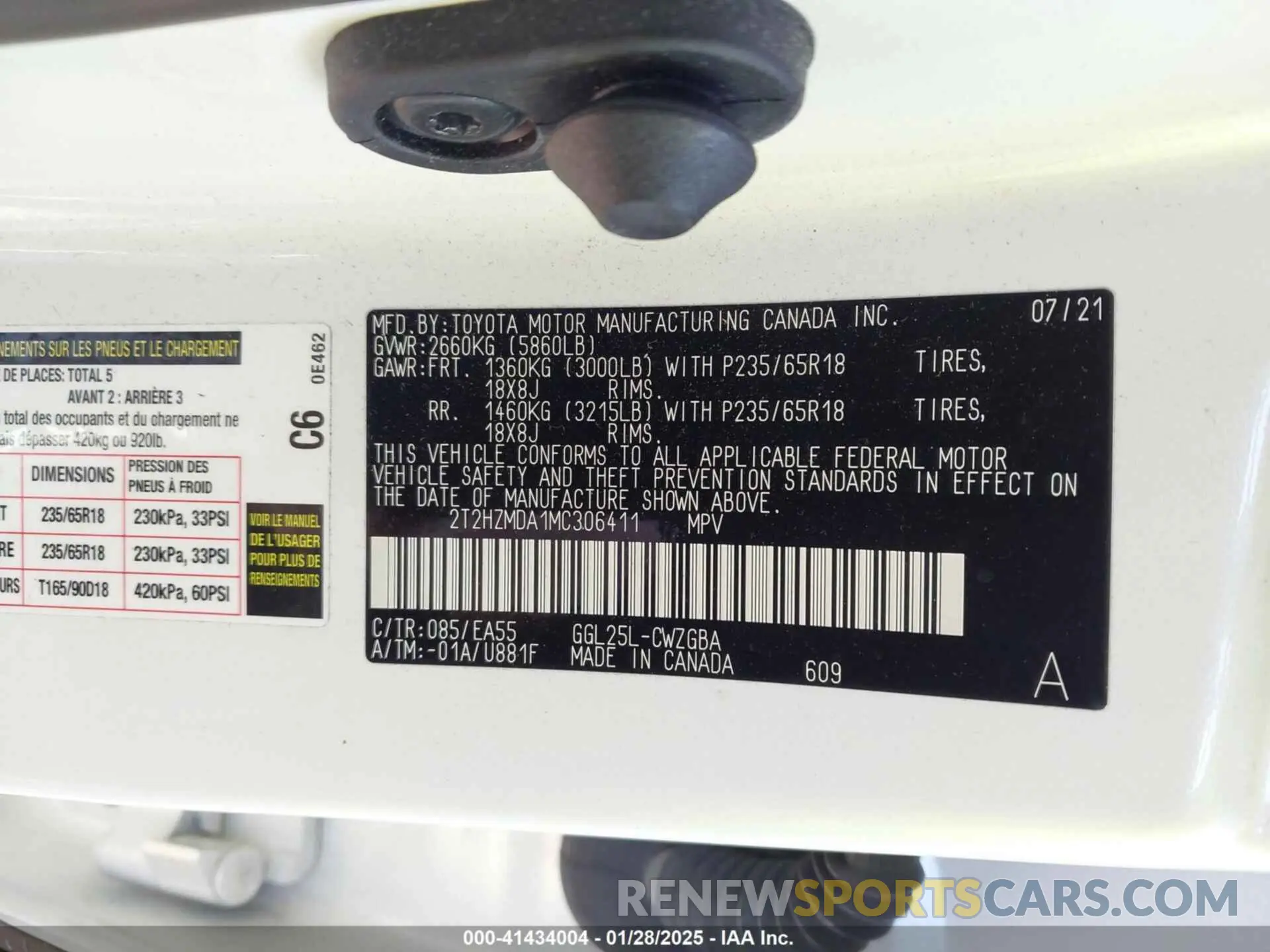 9 Фотография поврежденного автомобиля 2T2HZMDA1MC306411 LEXUS RX 350 2021