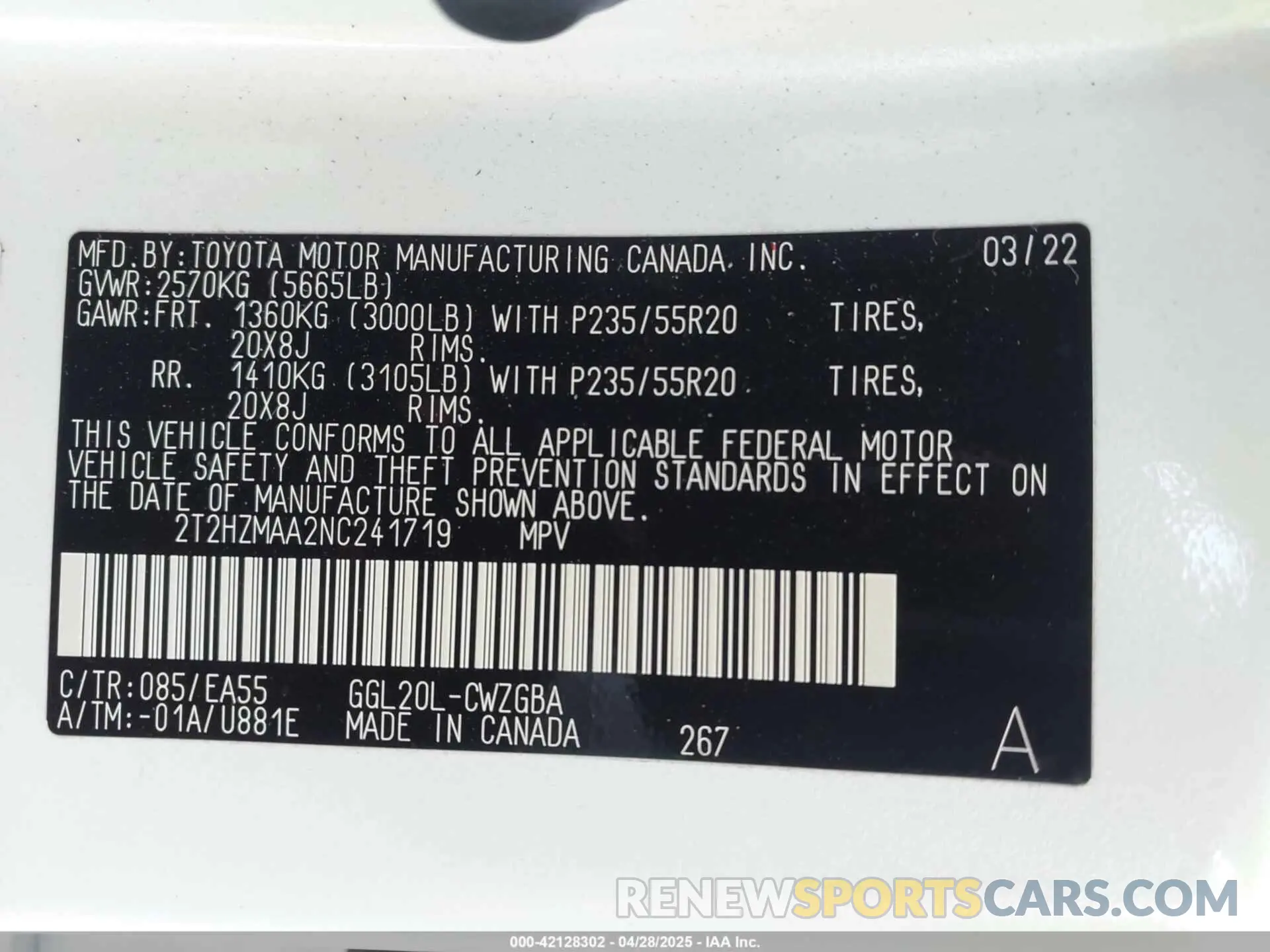 9 Фотография поврежденного автомобиля 2T2HZMAA2NC241719 LEXUS RX 350 2022
