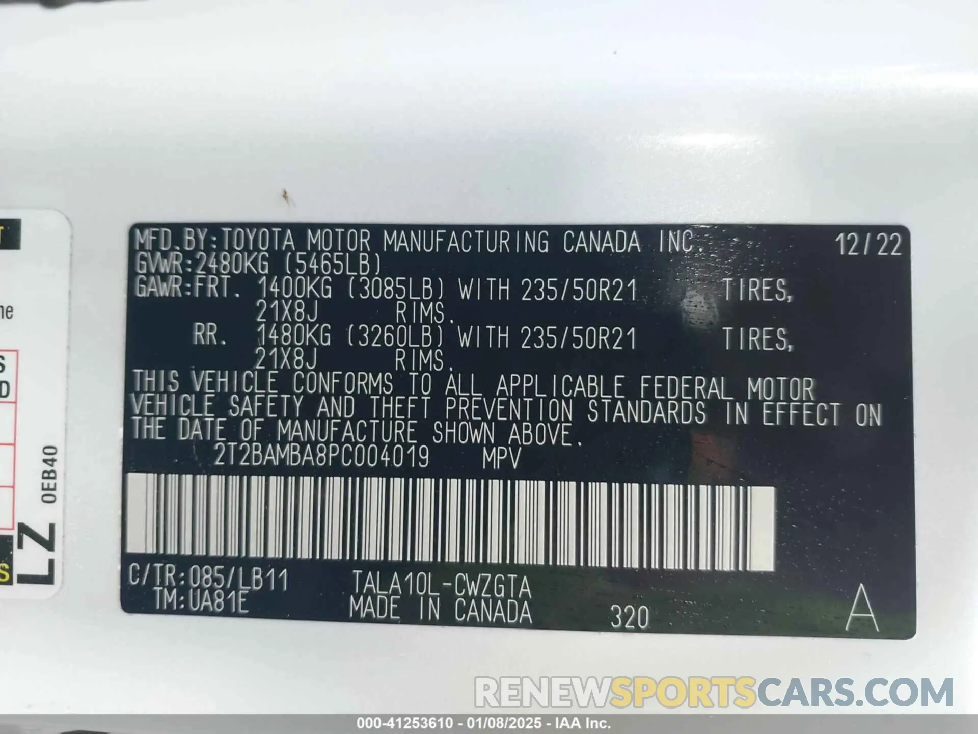 9 Photograph of a damaged car 2T2BAMBA8PC004019 LEXUS RX 350 2023