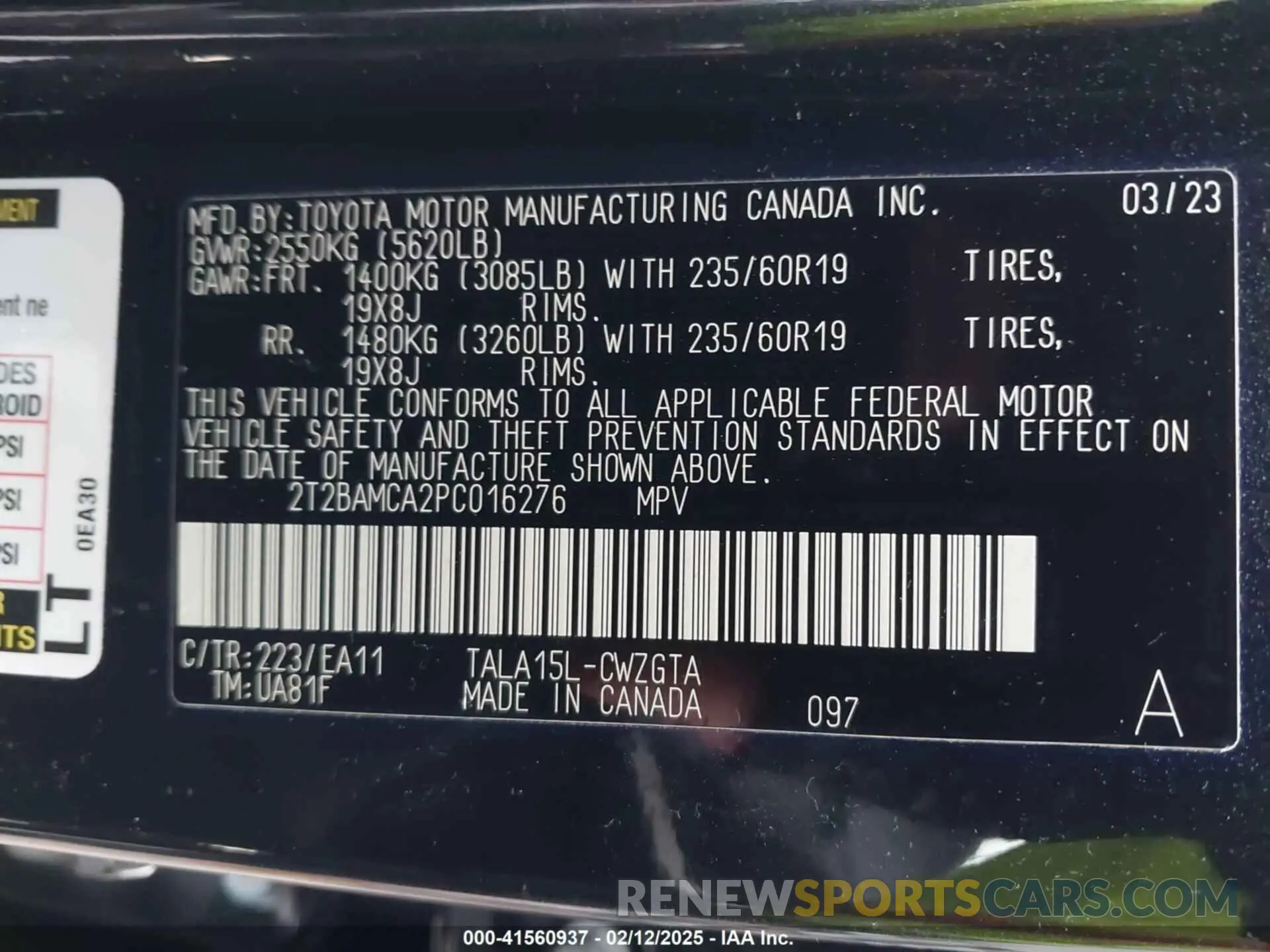 9 Photograph of a damaged car 2T2BAMCA2PC016276 LEXUS RX 350 2023
