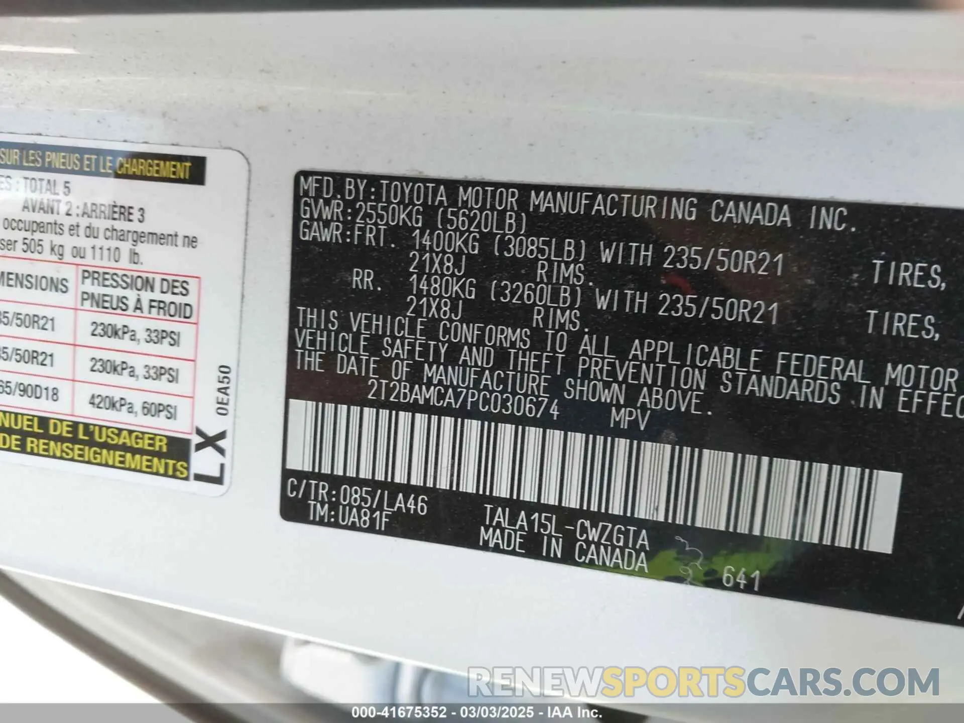 9 Фотография поврежденного автомобиля 2T2BAMCA7PC030674 LEXUS RX 350 2023