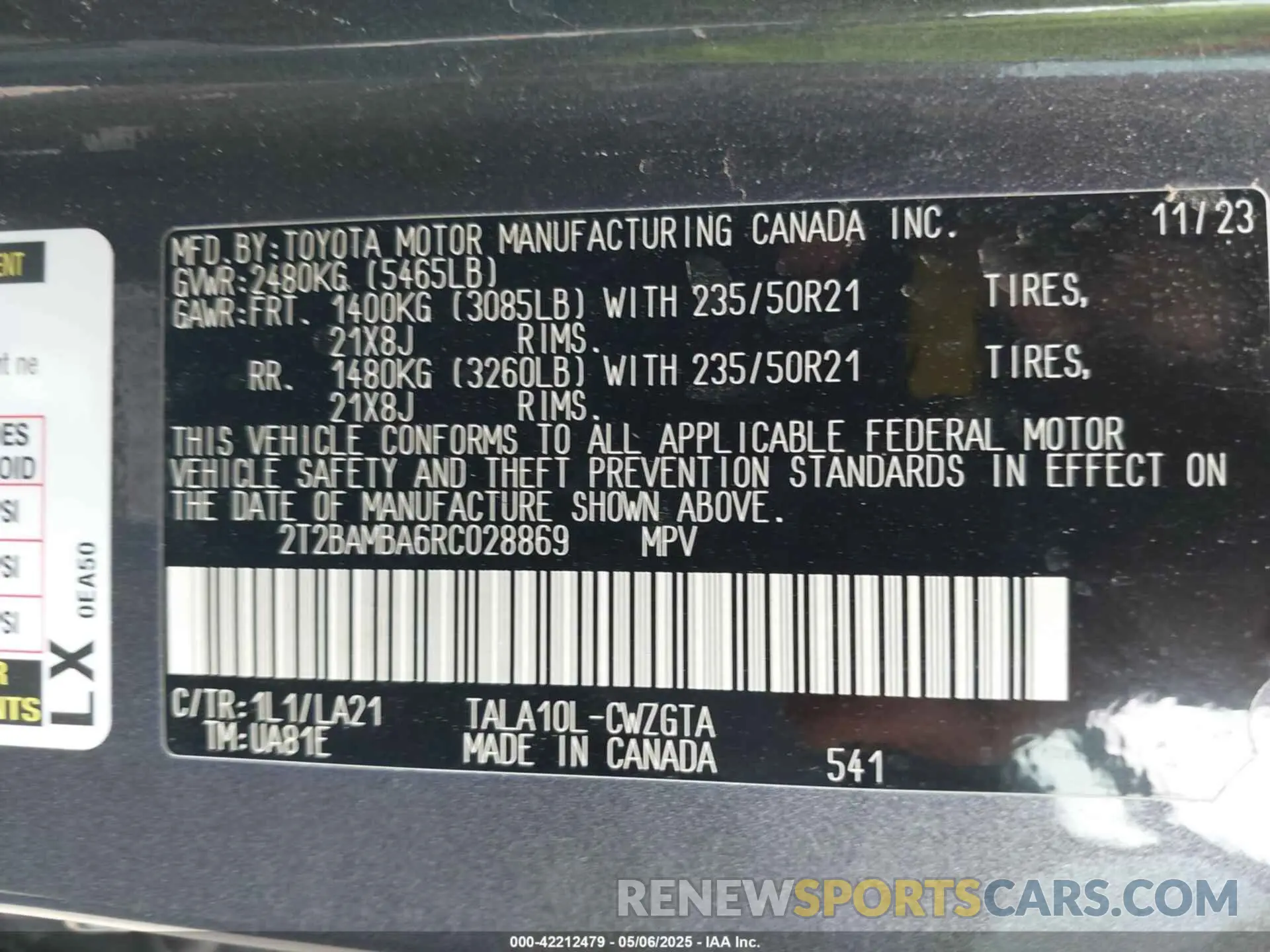 9 Фотография поврежденного автомобиля 2T2BAMBA6RC028869 LEXUS RX 350 2024