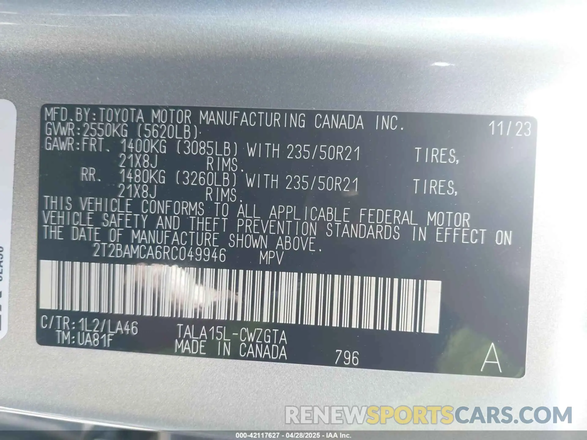 9 Фотография поврежденного автомобиля 2T2BAMCA6RC049946 LEXUS RX 350 2024