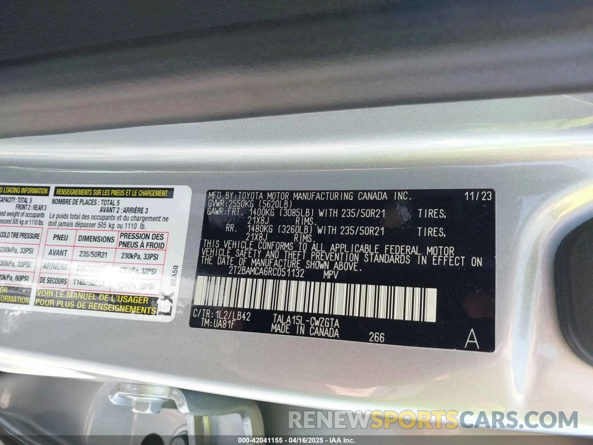 9 Фотография поврежденного автомобиля 2T2BAMCA6RC051132 LEXUS RX 350 2024