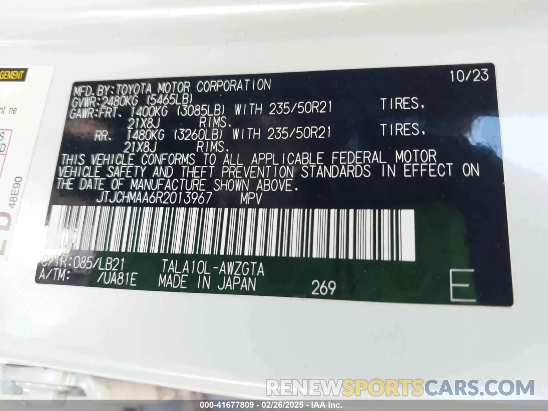 9 Фотография поврежденного автомобиля JTJCHMAA6R2013967 LEXUS RX 350 2024