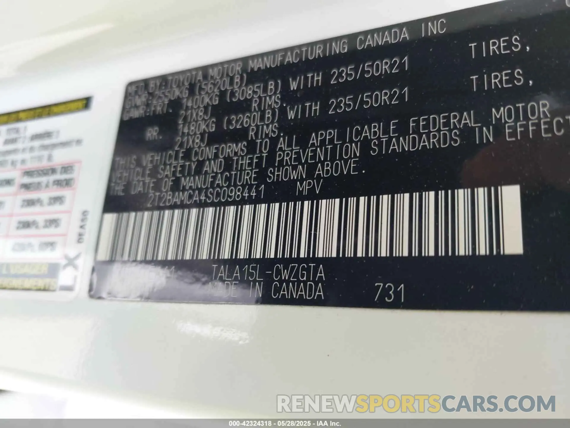 9 Фотография поврежденного автомобиля 2T2BAMCA4SC098441 LEXUS RX 350 2025