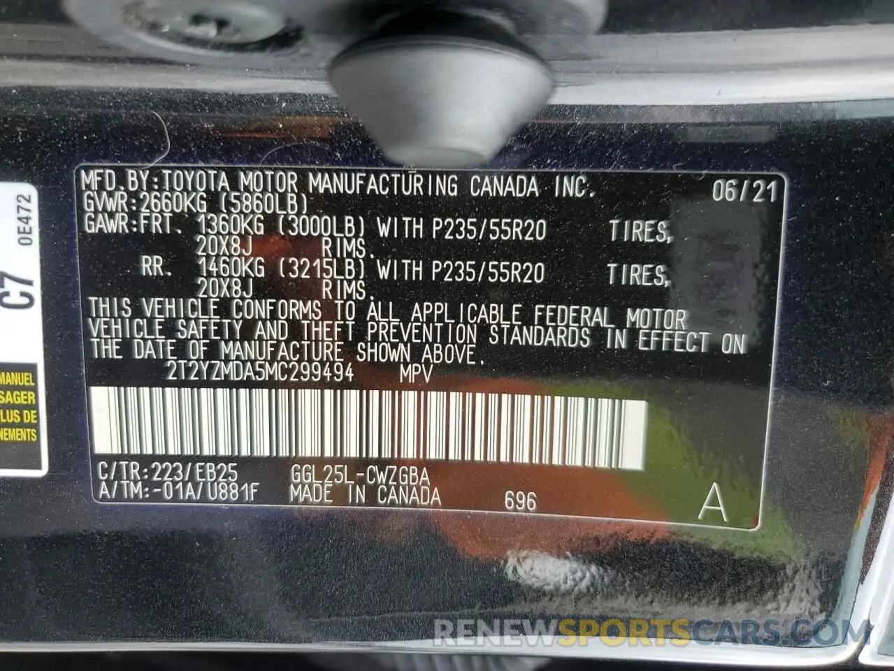 13 Photograph of a damaged car 2T2YZMDA5MC299494 LEXUS RX 350 F S 2021