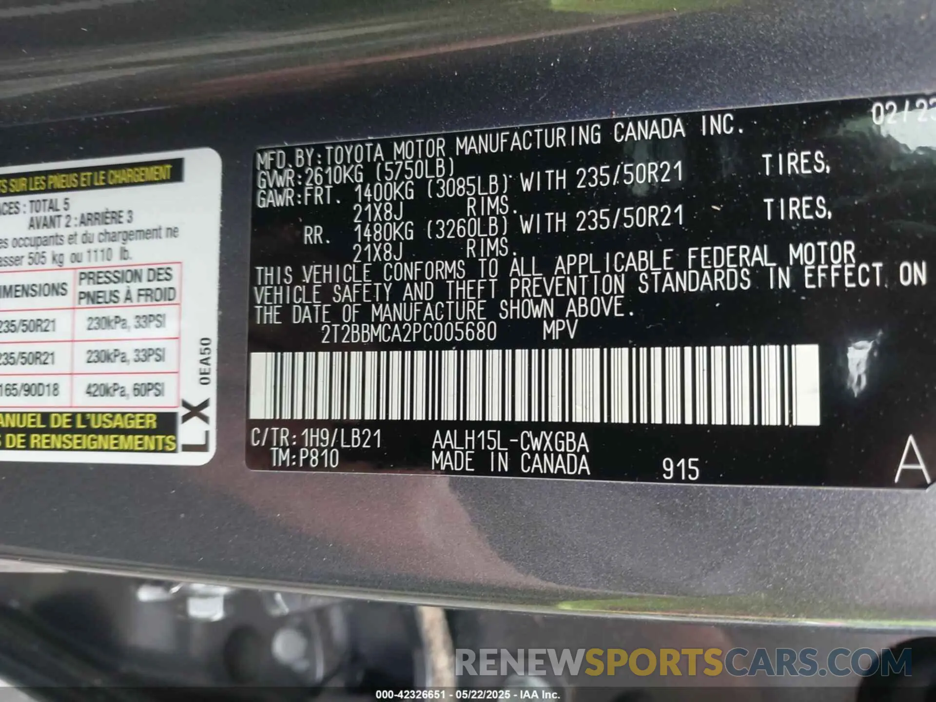 9 Фотография поврежденного автомобиля 2T2BBMCA2PC005680 LEXUS RX 350H 2023
