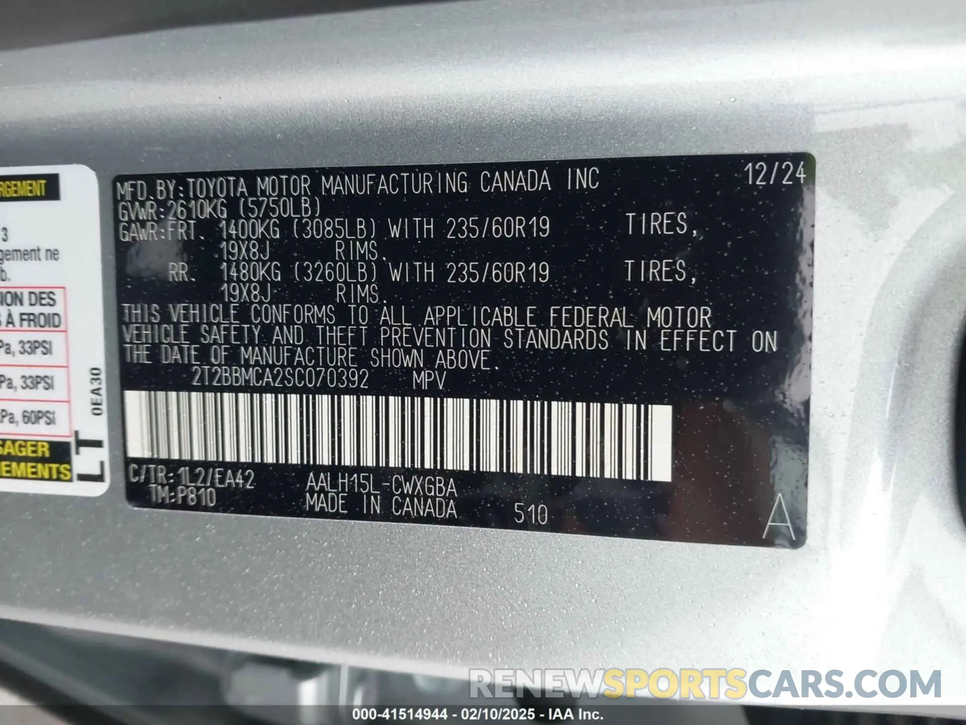 9 Фотография поврежденного автомобиля 2T2BBMCA2SC070392 LEXUS RX 350H 2025
