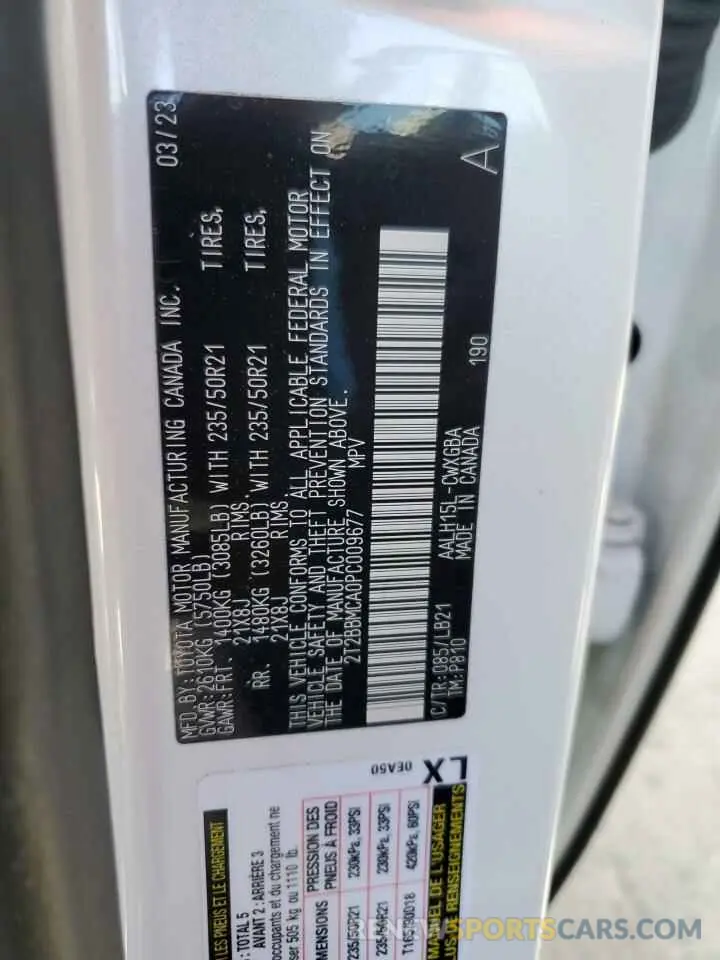 14 Фотография поврежденного автомобиля 2T2BBMCA0PC009677 LEXUS RX 350H BA 2023