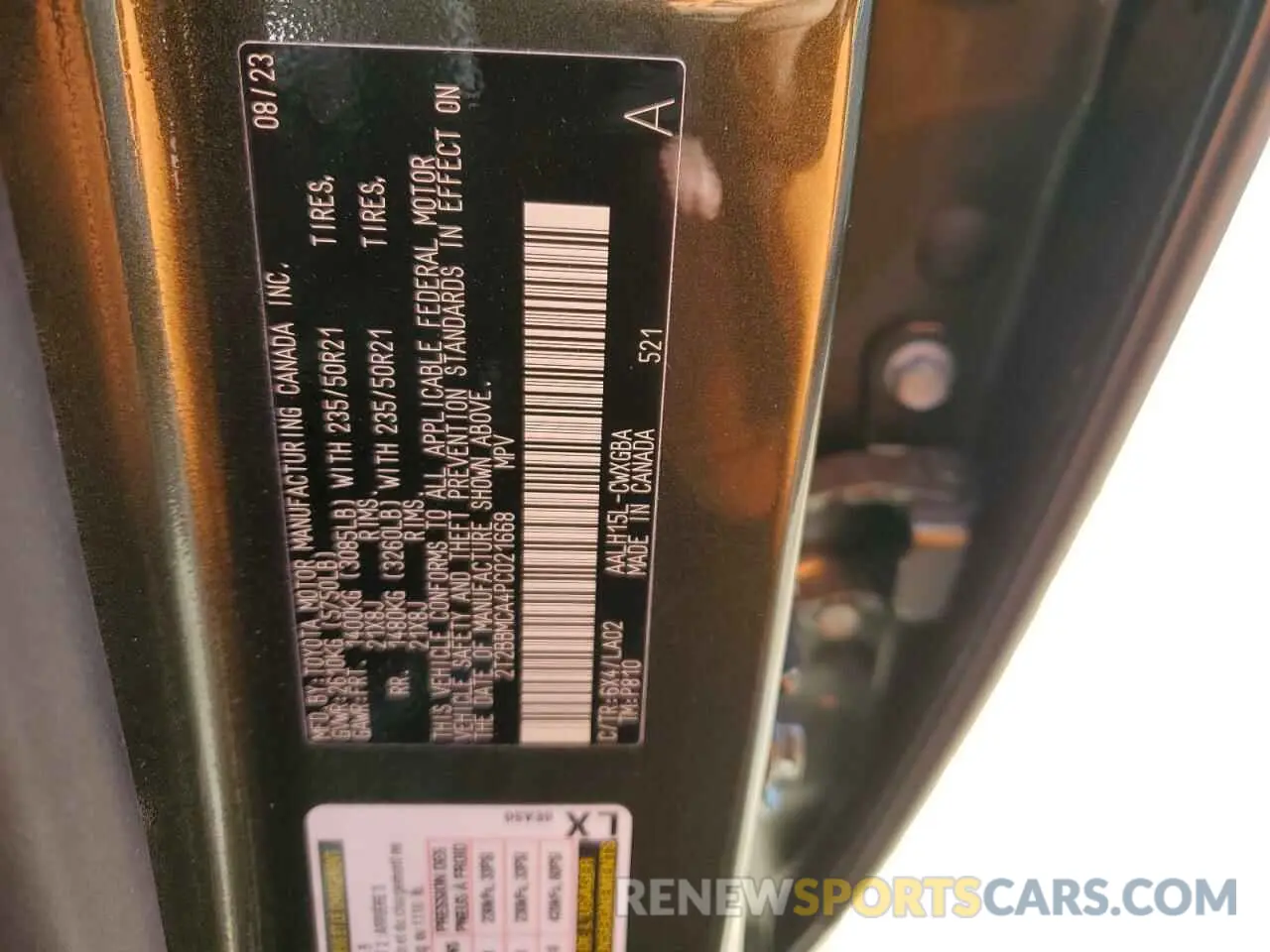 14 Фотография поврежденного автомобиля 2T2BBMCA4PC021668 LEXUS RX 350H BA 2023