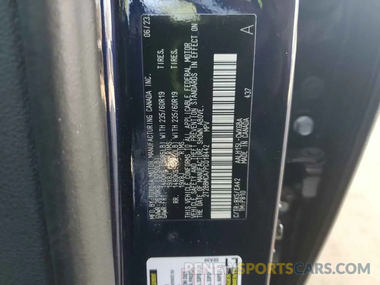 12 Фотография поврежденного автомобиля 2T2BBMCA7PC018442 LEXUS RX 350H BA 2023