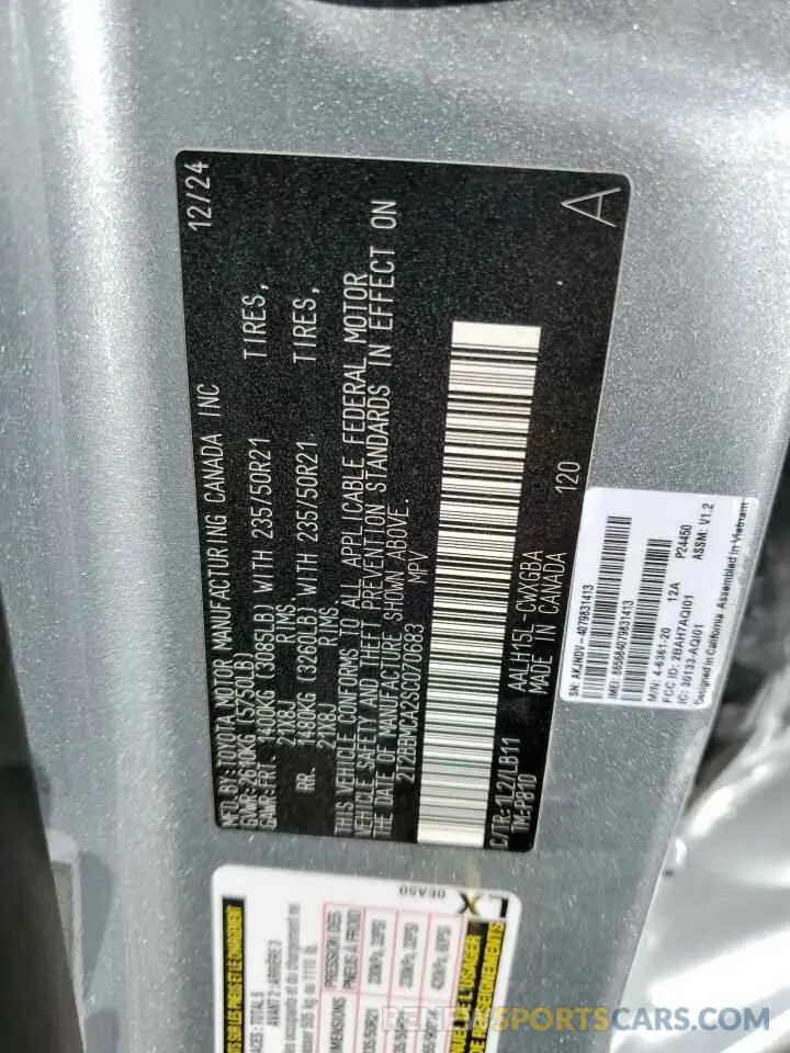 15 Фотография поврежденного автомобиля 2T2BBMCA2SC070683 LEXUS RX 350H BA 2025