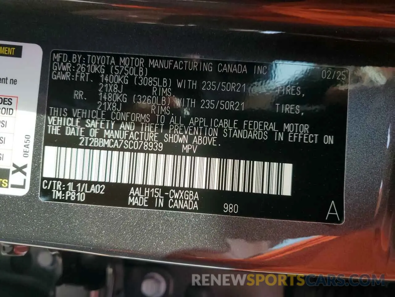13 Фотография поврежденного автомобиля 2T2BBMCA7SC078939 LEXUS RX 350H BA 2025