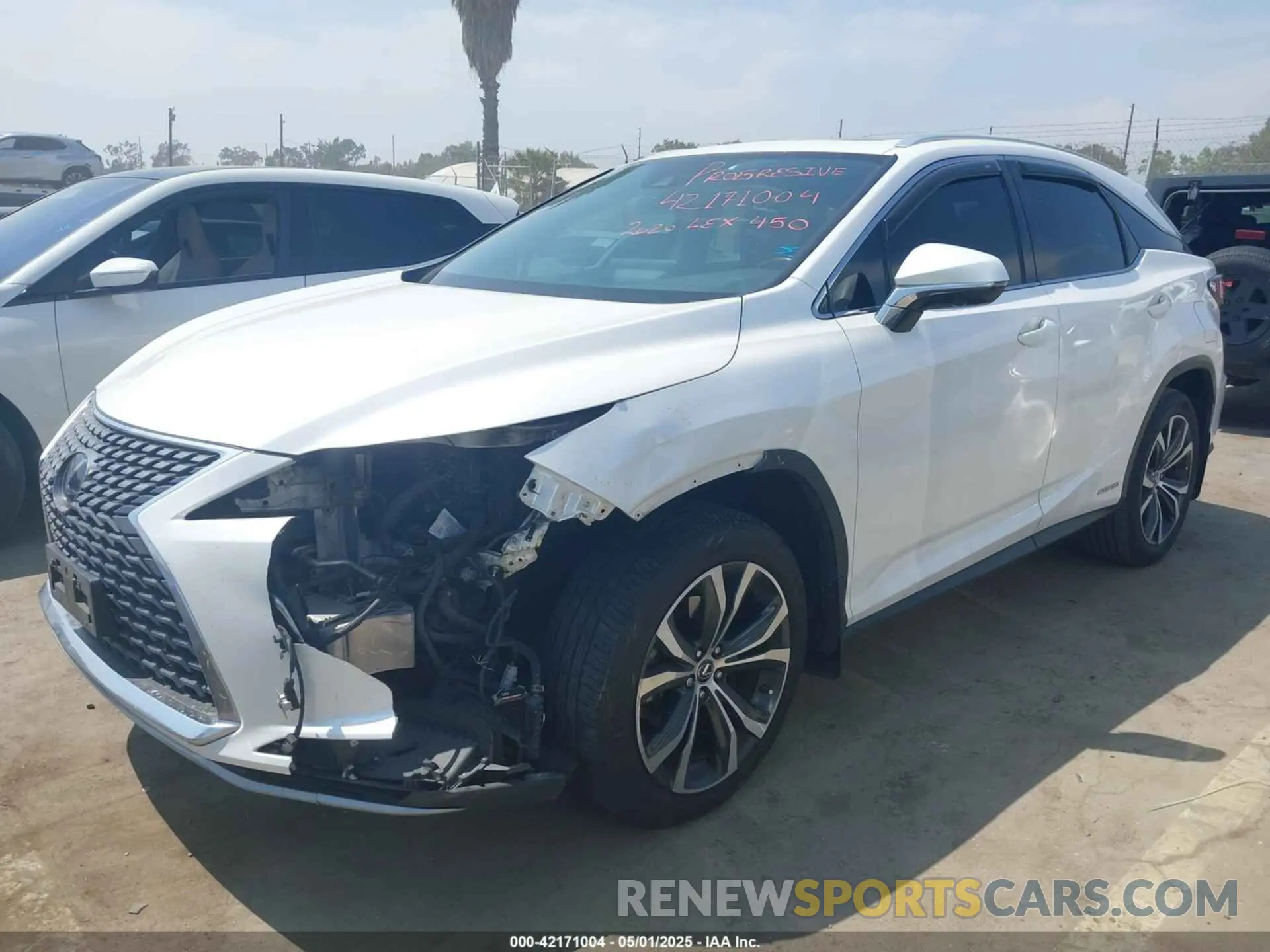 2 Фотография поврежденного автомобиля 2T2HGMDA4LC050687 LEXUS RX 450H 2020