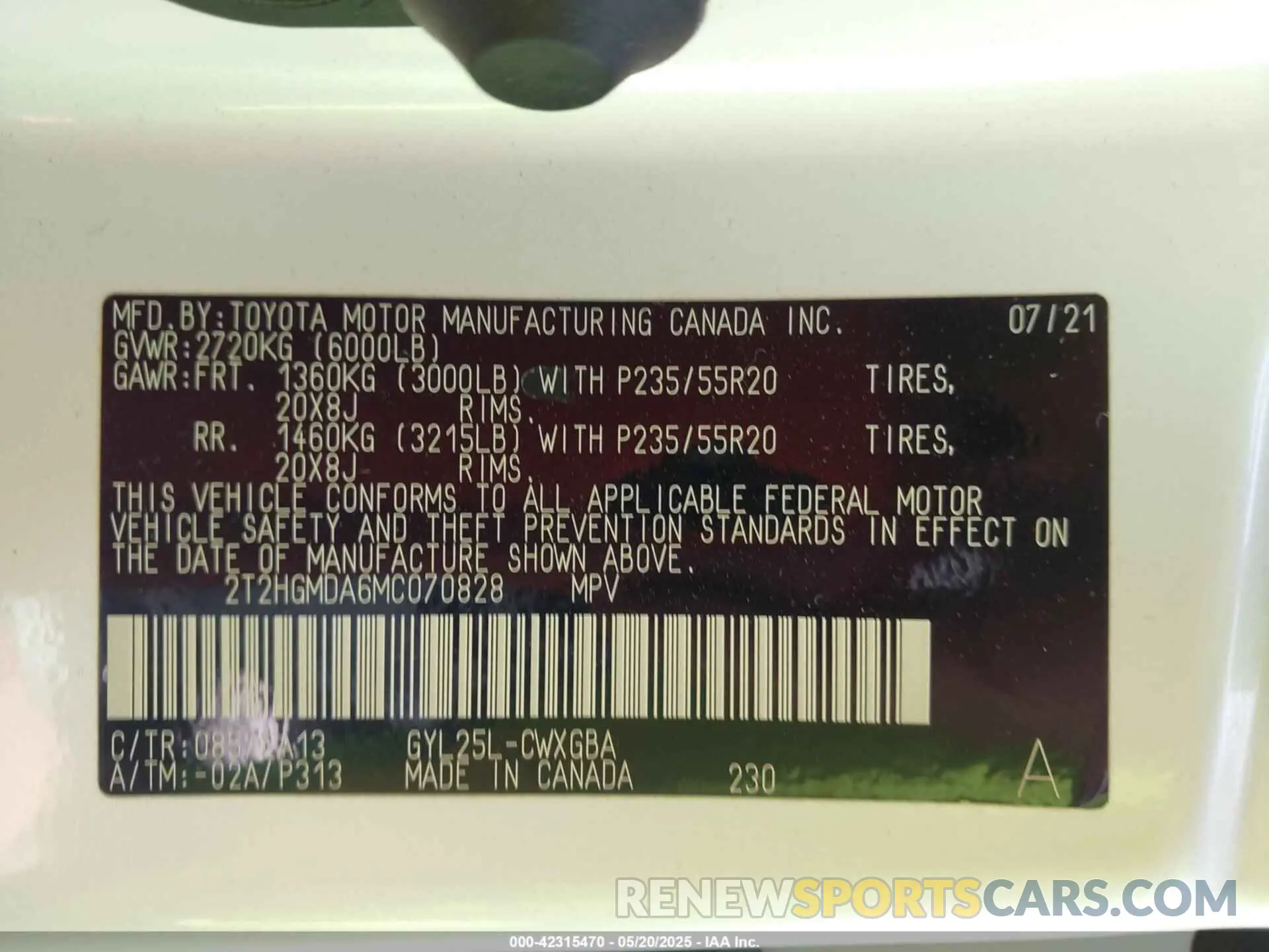 9 Фотография поврежденного автомобиля 2T2HGMDA6MC070828 LEXUS RX 450H 2021