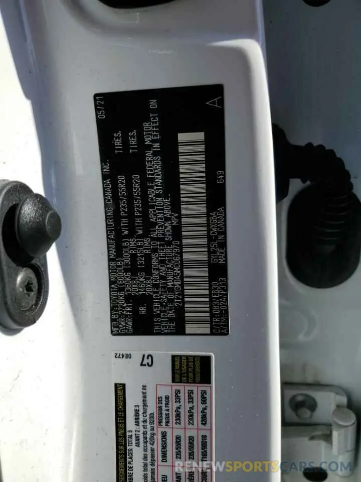 12 Фотография поврежденного автомобиля 2T2YGMDA5MC067970 LEXUS RX 450H F 2021