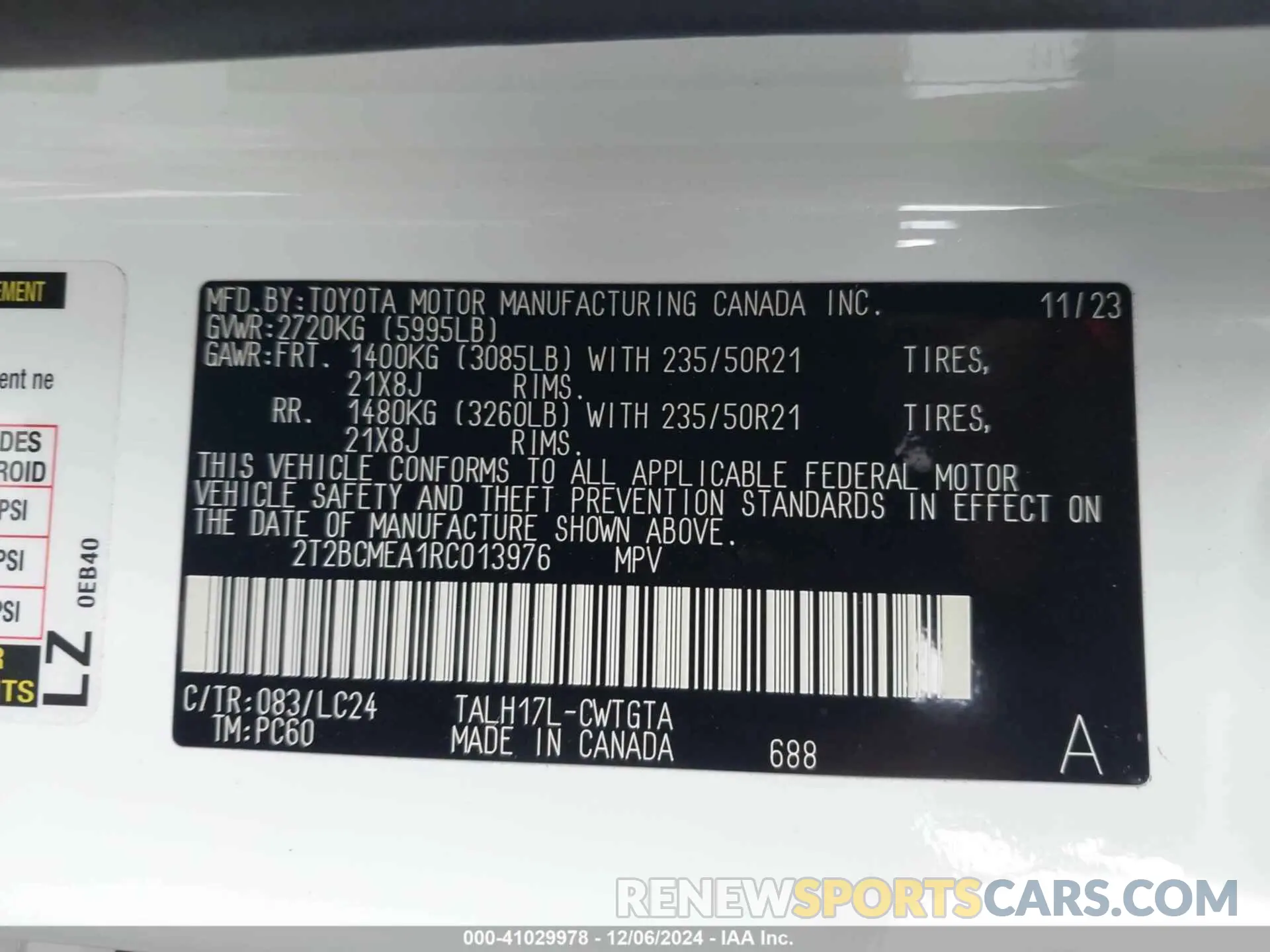 9 Фотография поврежденного автомобиля 2T2BCMEA1RC013976 LEXUS RX 500H 2024