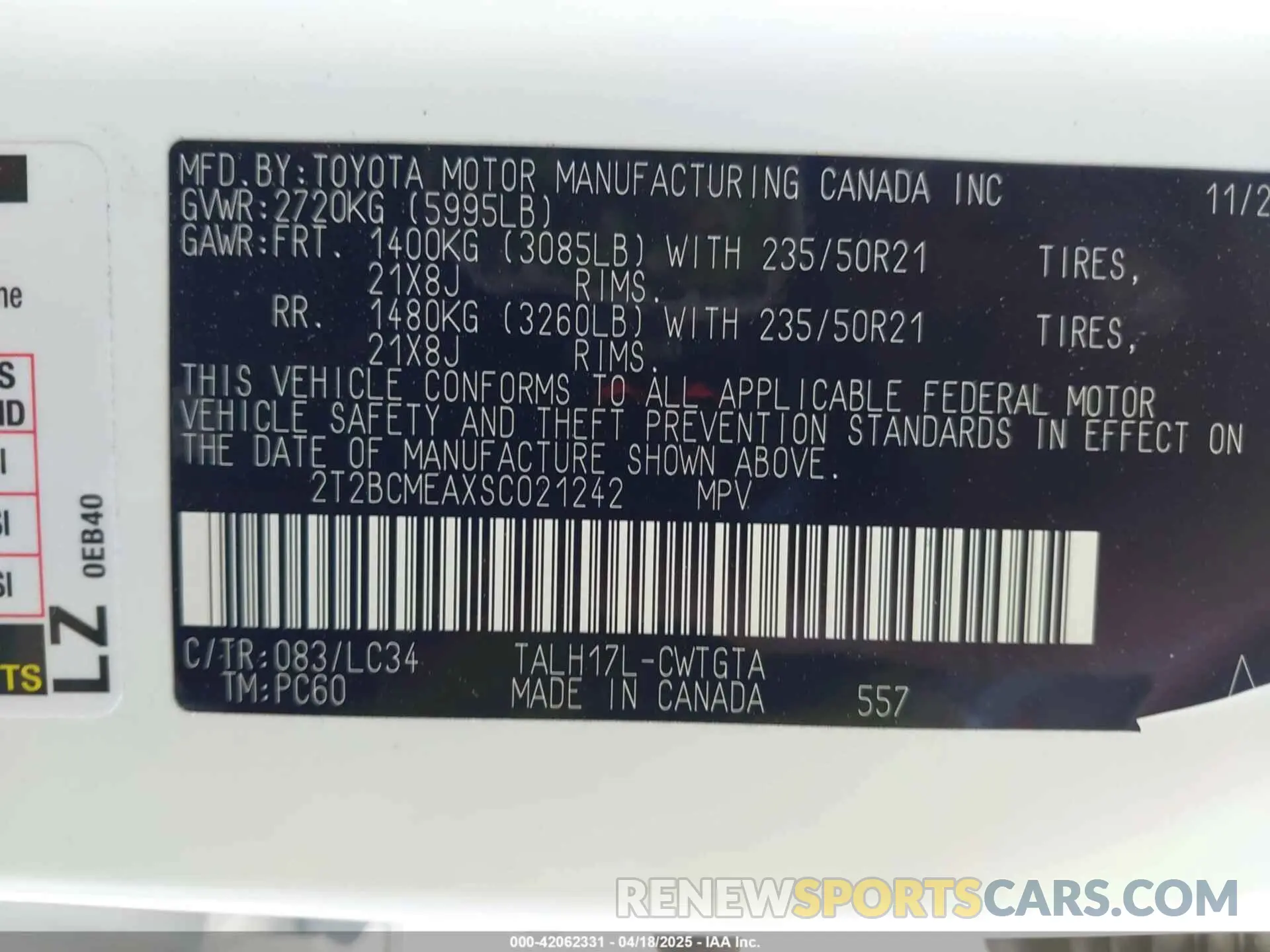 9 Фотография поврежденного автомобиля 2T2BCMEAXSC021242 LEXUS RX 500H 2025