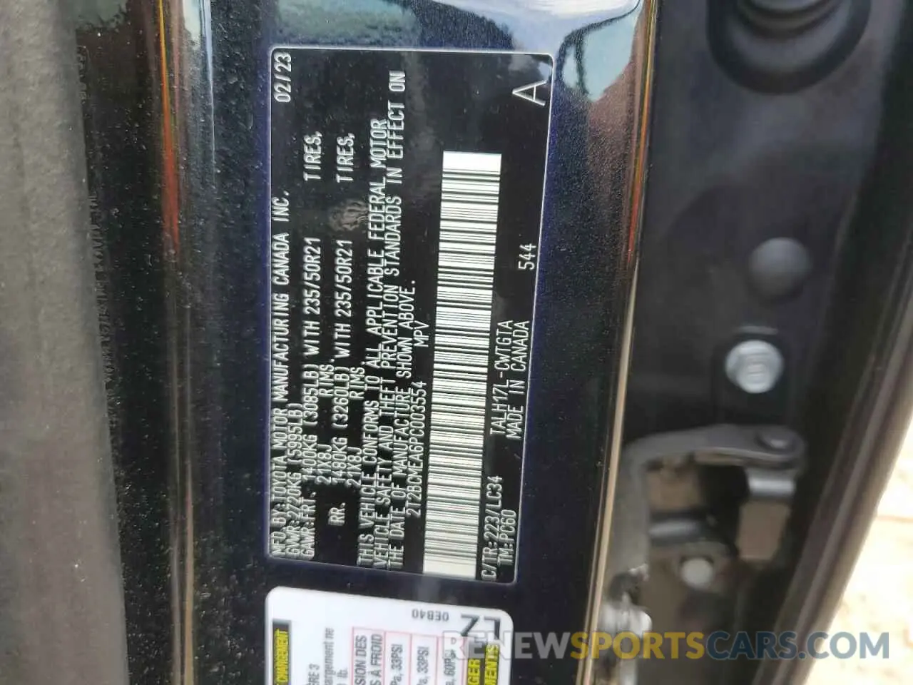 13 Фотография поврежденного автомобиля 2T2BCMEA6PC003554 LEXUS RX 500H F 2023