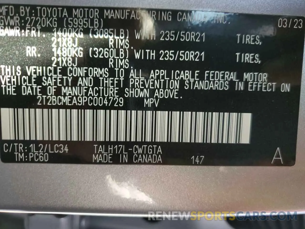 14 Фотография поврежденного автомобиля 2T2BCMEA9PC004729 LEXUS RX 500H F 2023