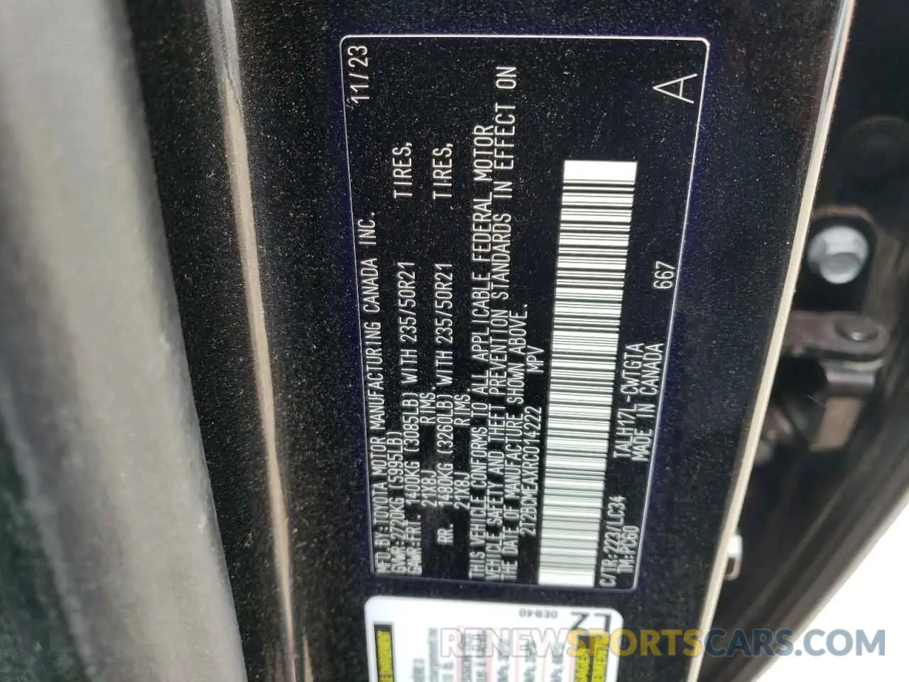 14 Фотография поврежденного автомобиля 2T2BCMEAXRC014222 LEXUS RX 500H F 2024