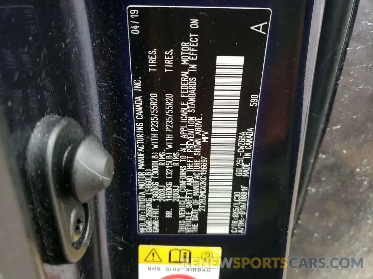 13 Фотография поврежденного автомобиля 2T2BZMCA2KC196697 LEXUS RX350 2019