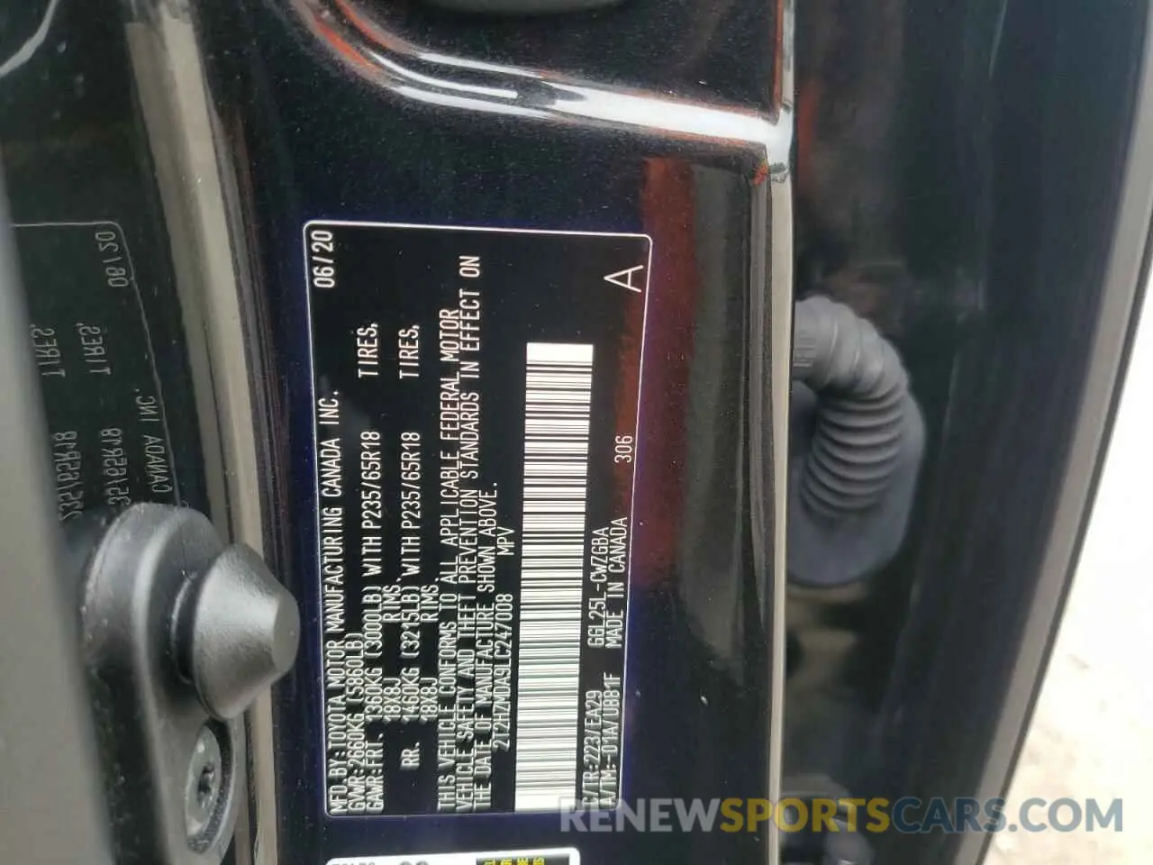 13 Photograph of a damaged car 2T2HZMDA9LC247008 LEXUS RX350 2020