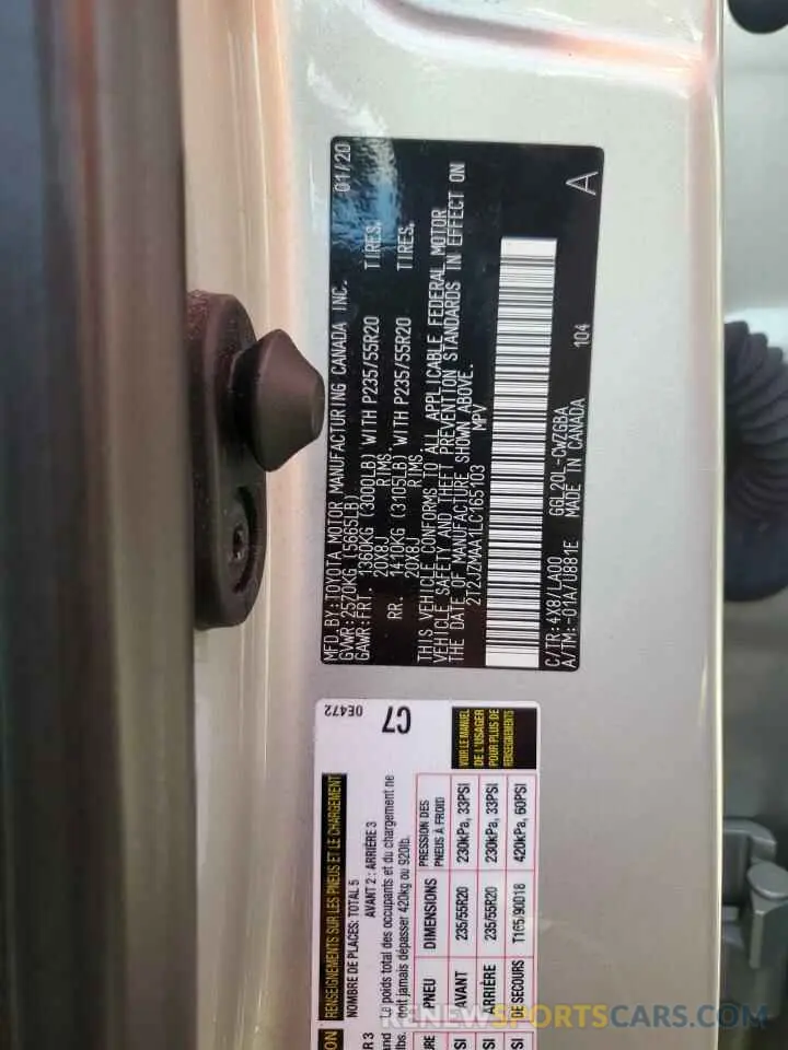 14 Фотография поврежденного автомобиля 2T2JZMAA1LC165103 LEXUS RX350 2020