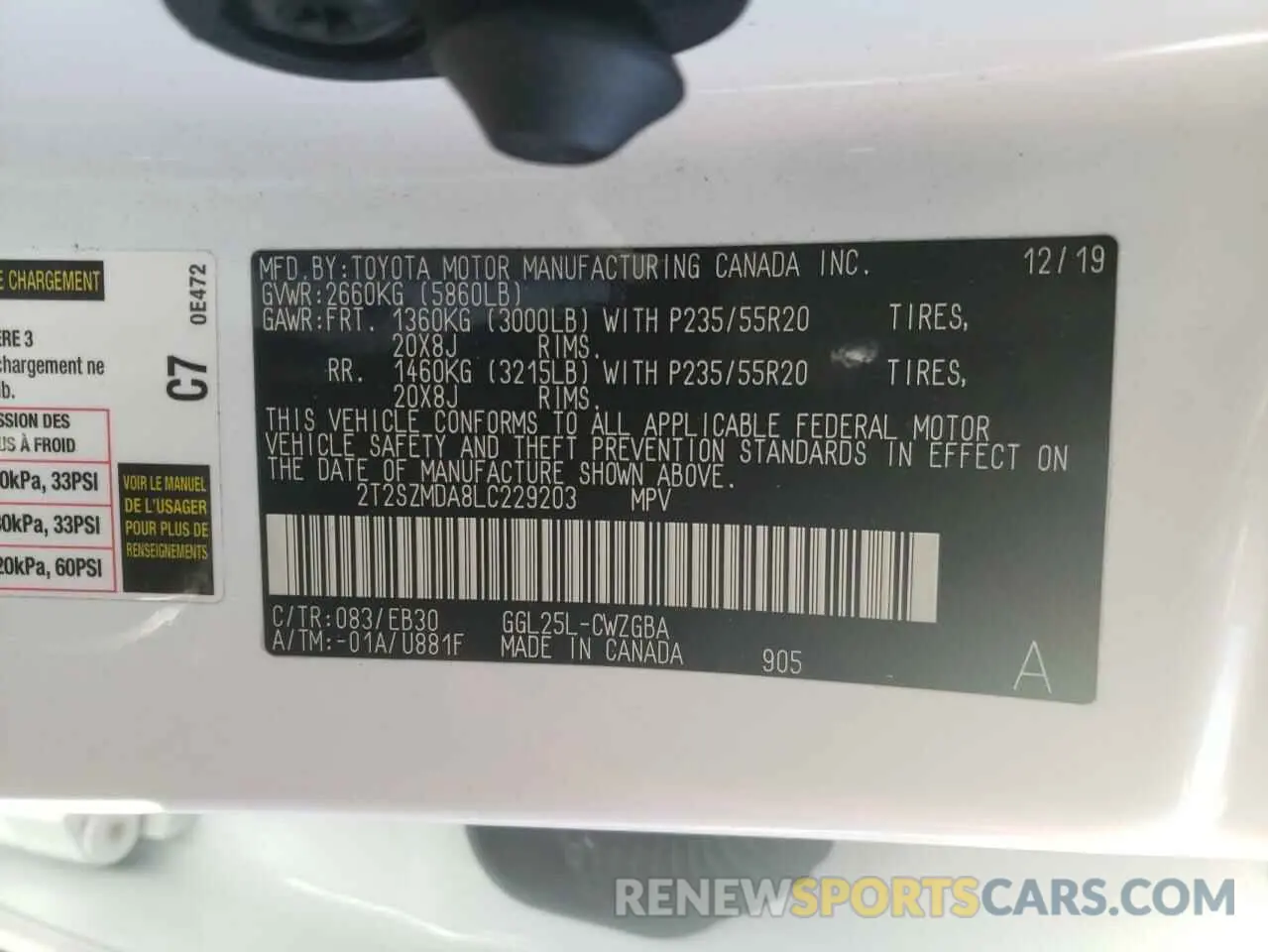 10 Фотография поврежденного автомобиля 2T2SZMDA8LC229203 LEXUS RX350 2020