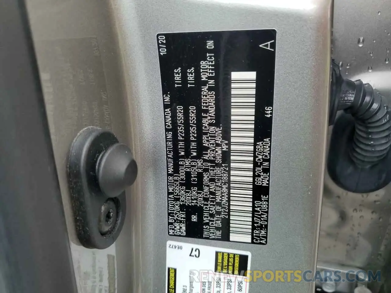 14 Фотография поврежденного автомобиля 2T2JZMAA8MC188721 LEXUS RX350 2021