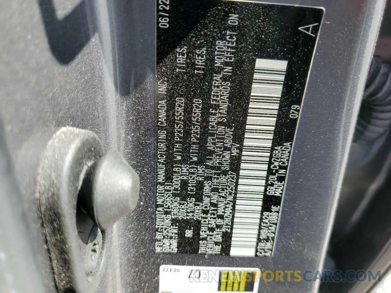 13 Photograph of a damaged car 2T2HZMAA7NC250237 LEXUS RX350 2022