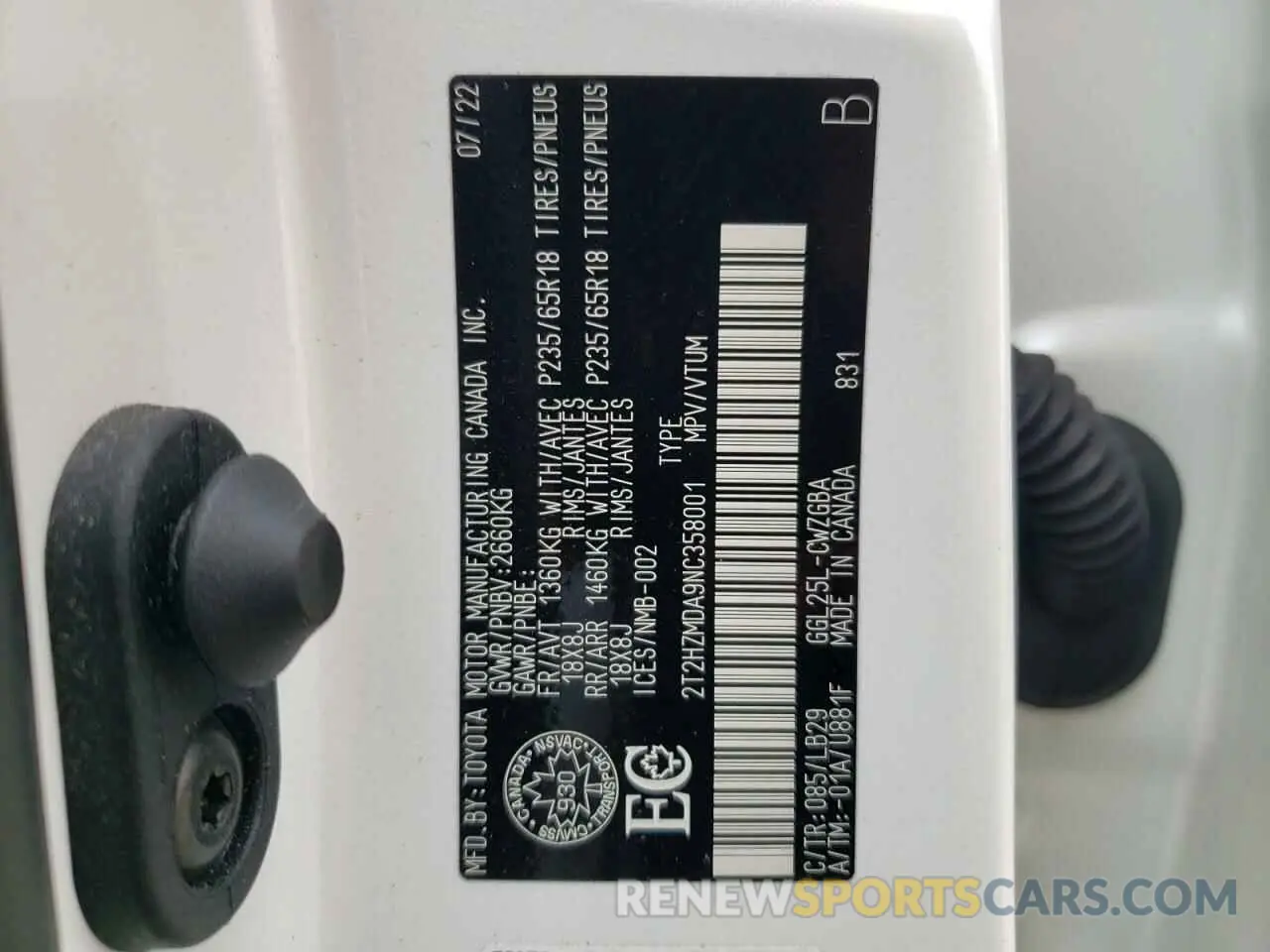 13 Фотография поврежденного автомобиля 2T2HZMDA9NC358001 LEXUS RX350 2022