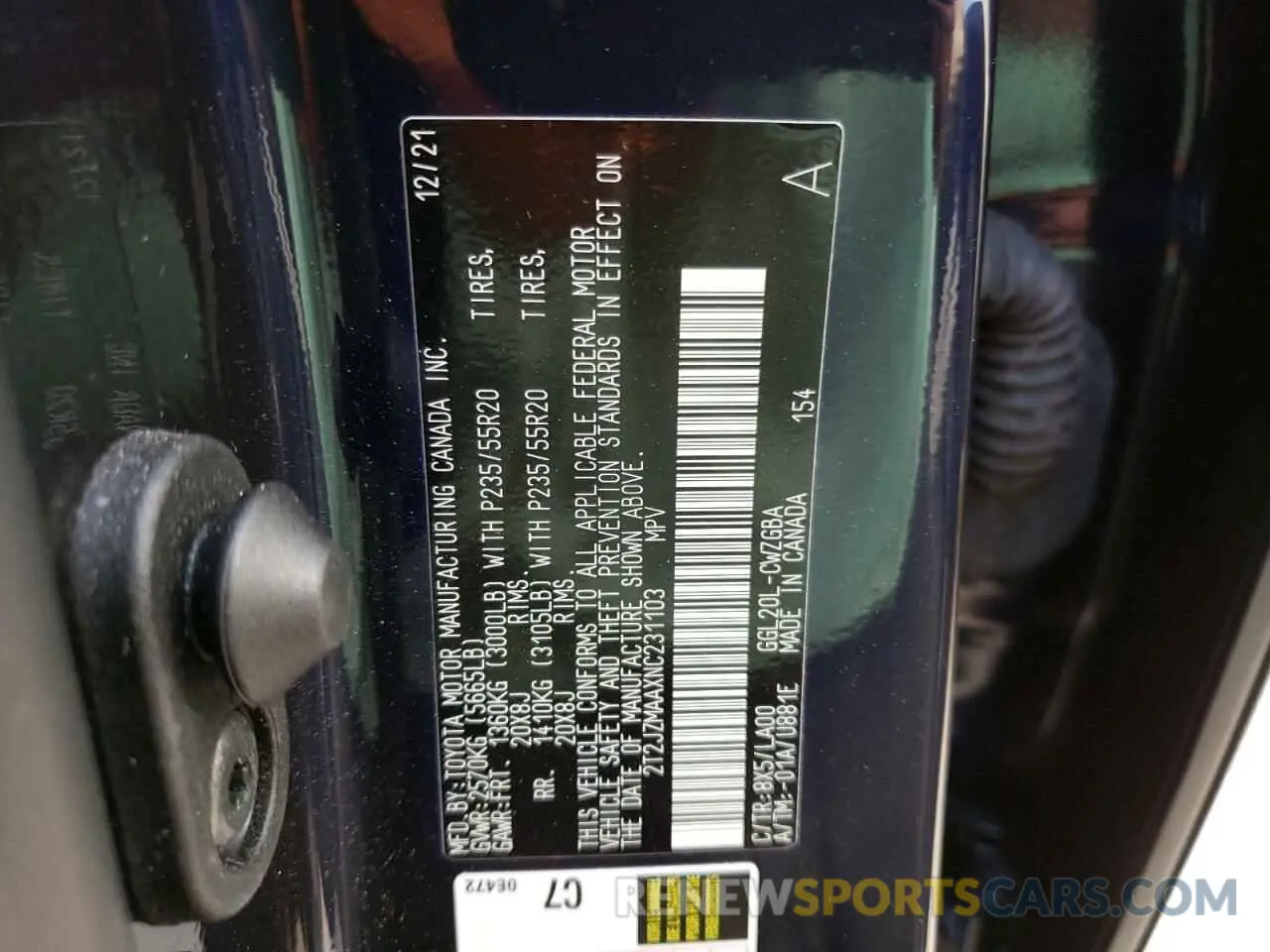 10 Фотография поврежденного автомобиля 2T2JZMAAXNC231103 LEXUS RX350 2022