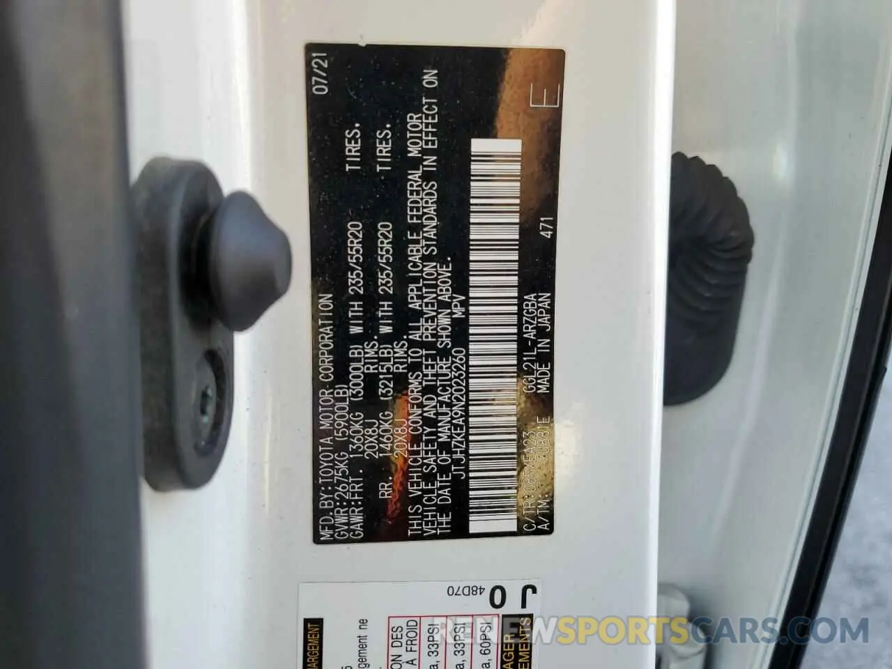 13 Photograph of a damaged car JTJHZKEA9N2023260 LEXUS RX350 2022