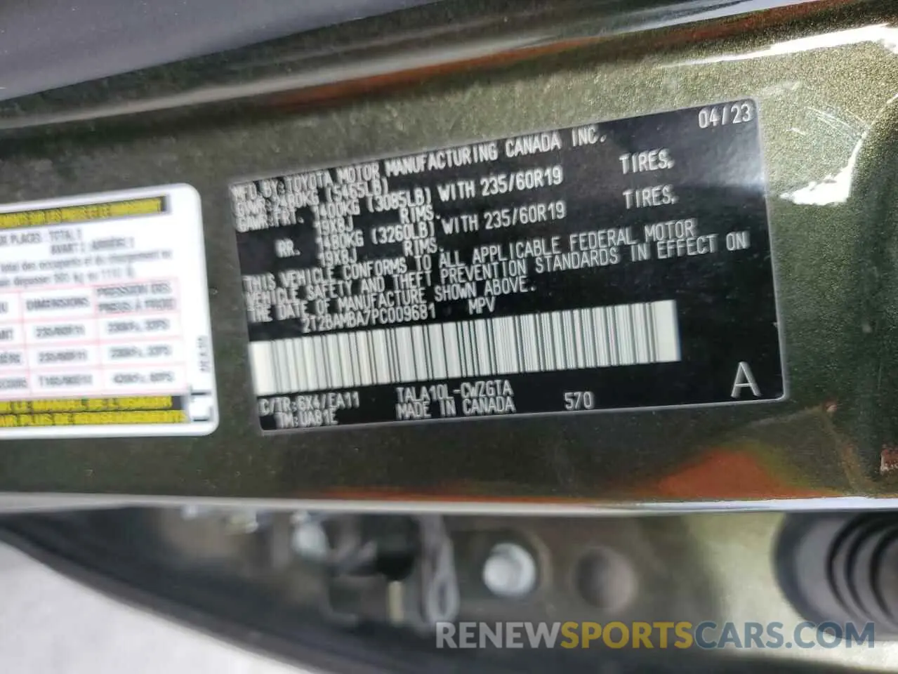 13 Фотография поврежденного автомобиля 2T2BAMBA7PC009681 LEXUS RX350 2023